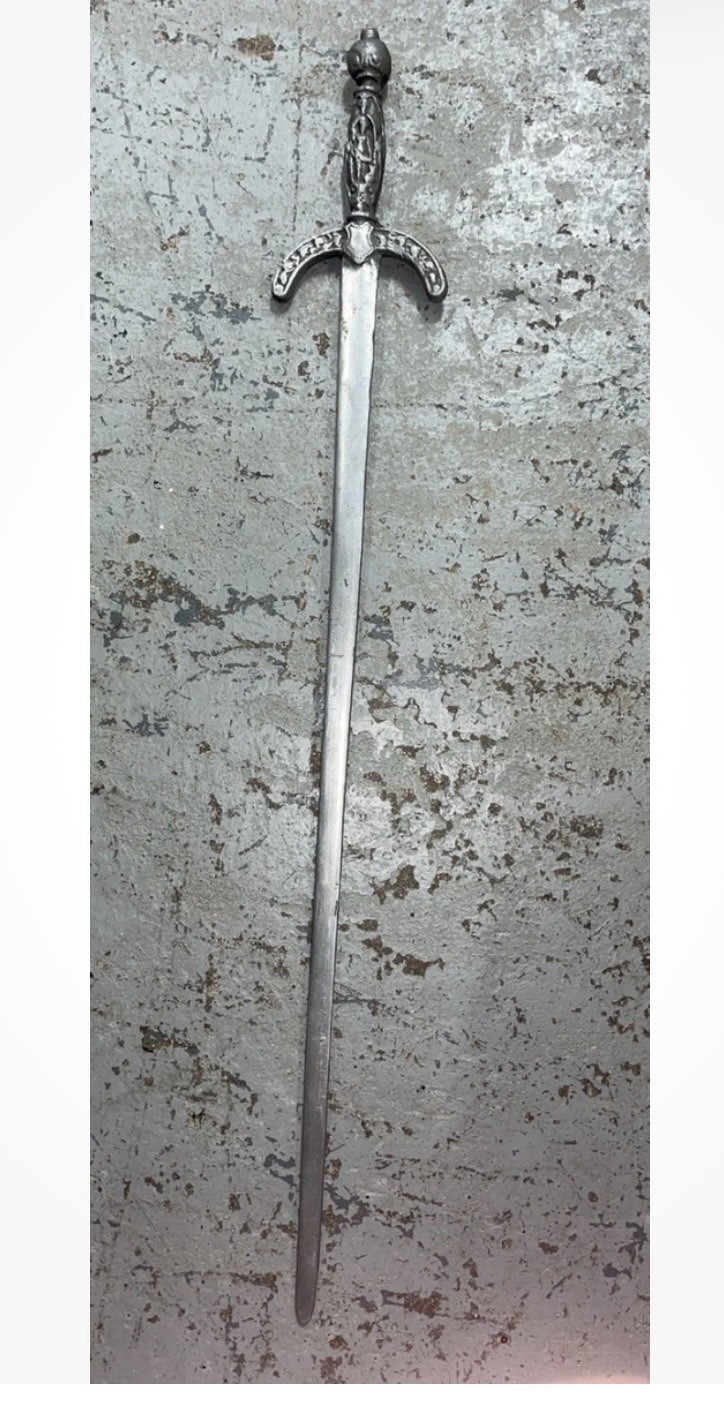 Antique Naked Nude Woman Pewter Sword 361/2\