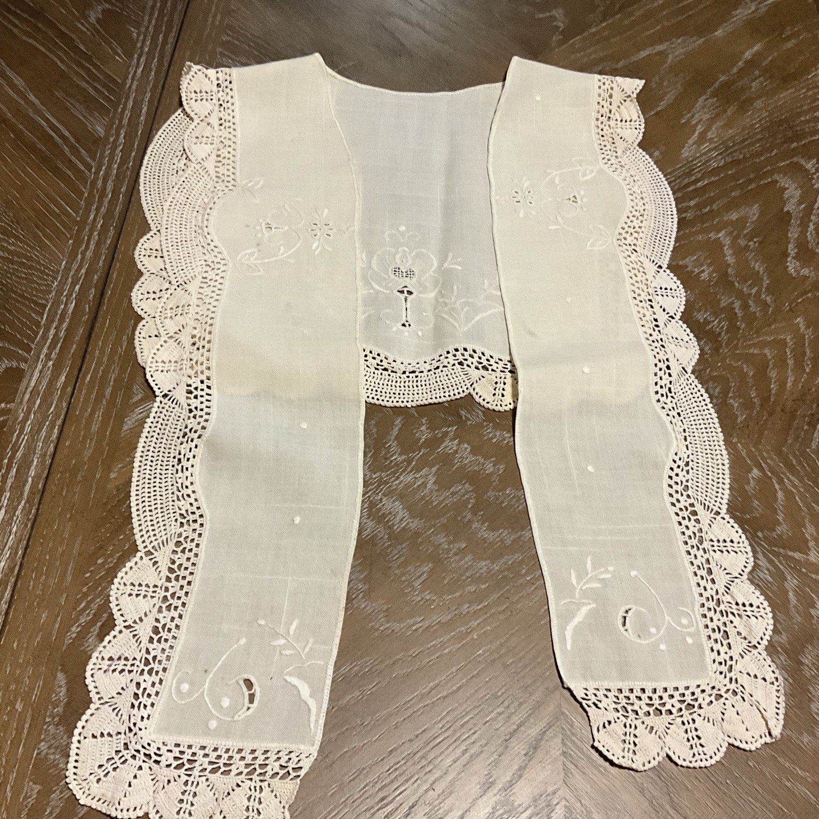 Vintage Cotton Collar Beige Linen