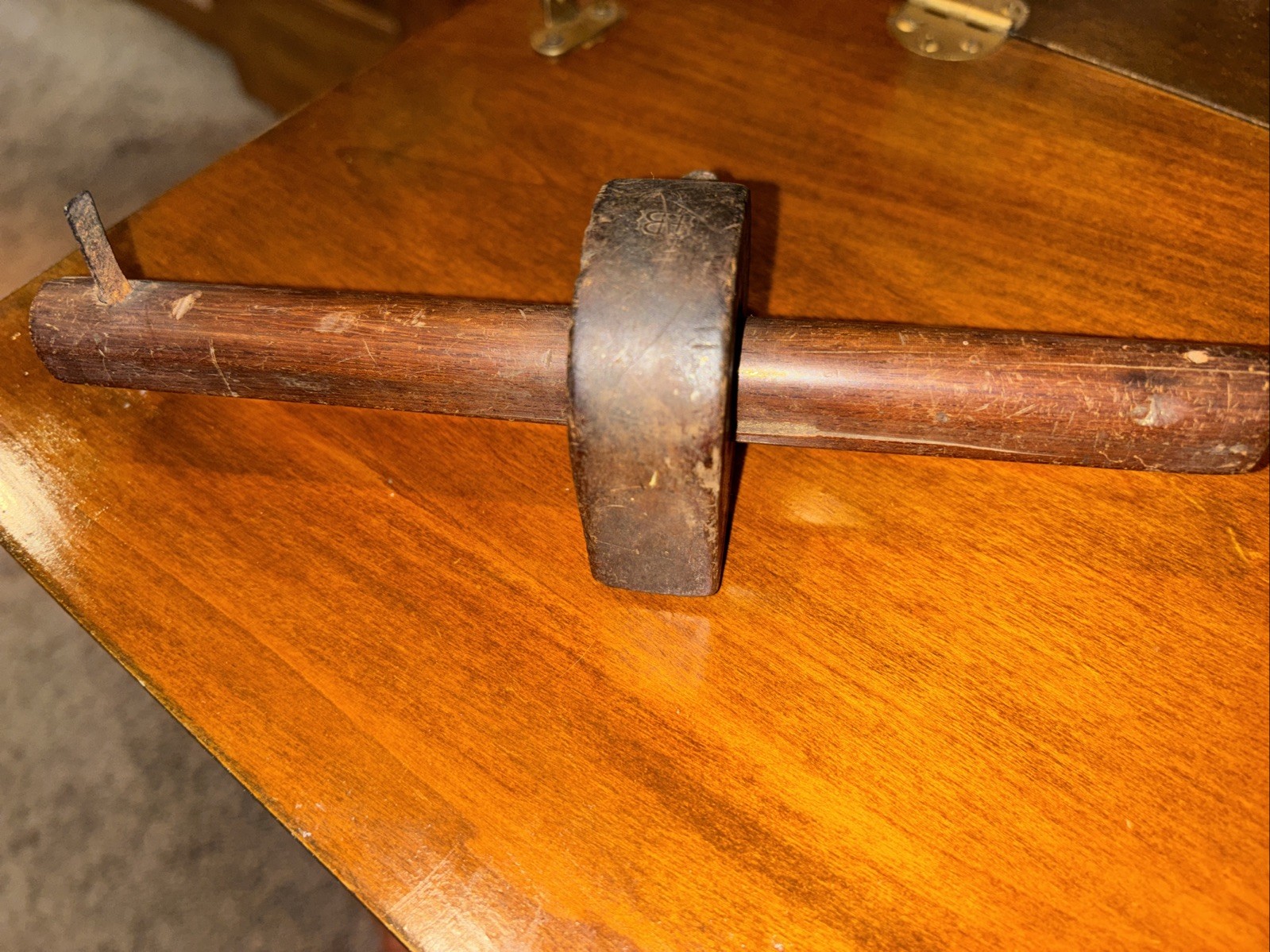 Antique Marking Gauge w/Rosewood and brass 8”