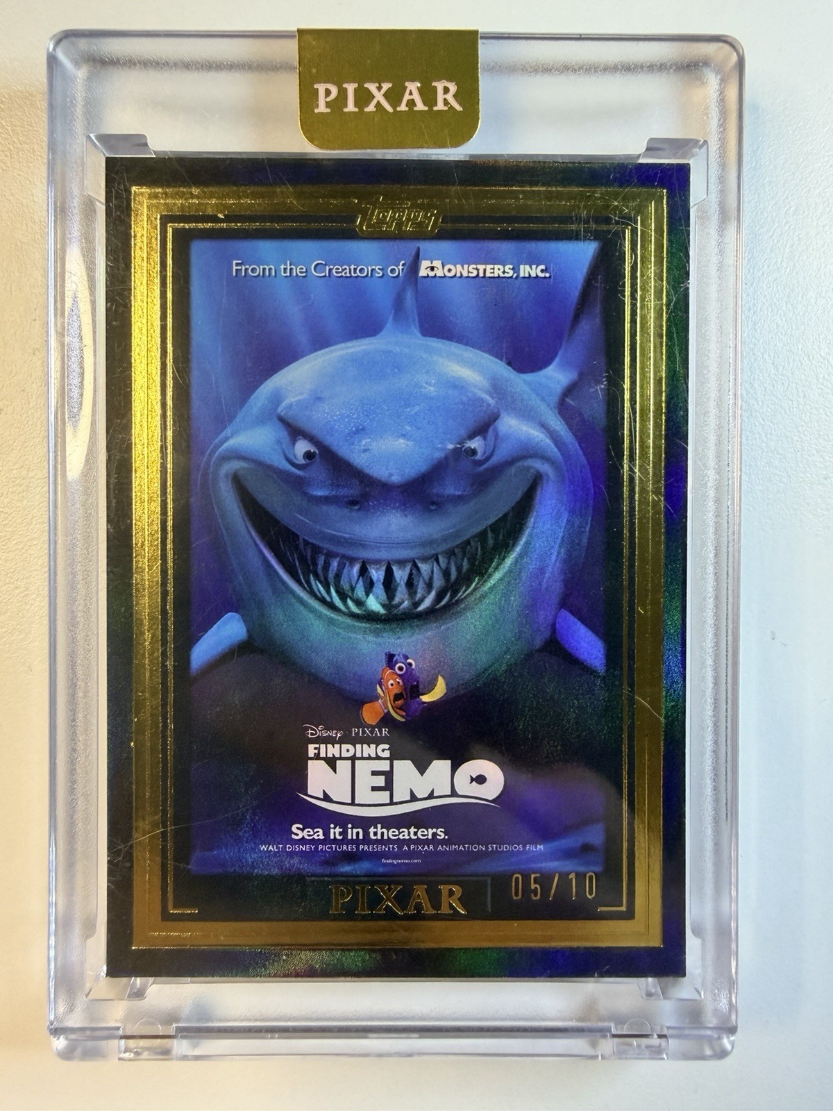 2025 Topps Pixar Gold Finding Nemo Wall Art Black /10 WA-5 Movie Poster  📈💫