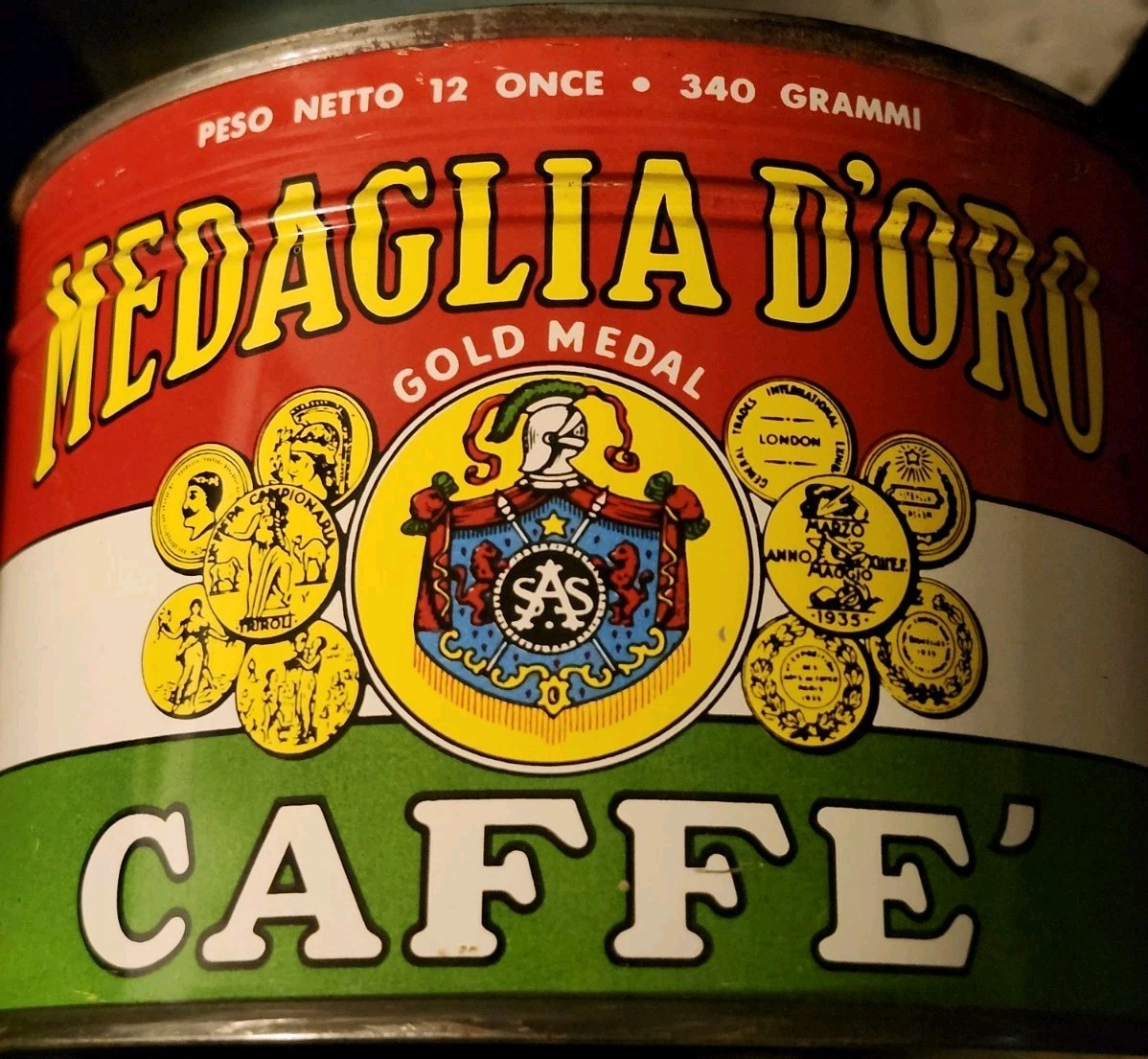 Vintage Medaglia D\'Oro Espresso Coffee Tin. Unopened Full Tin Vintage Medaglia D\'Oro Espresso Coffee Tin. Unopened Full Tin