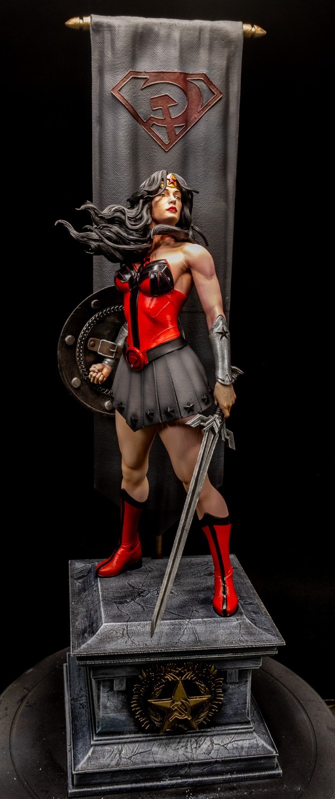 Red Son Wonder Woman Resin Figure Pro Painted 1/6 Scale + Signed COA