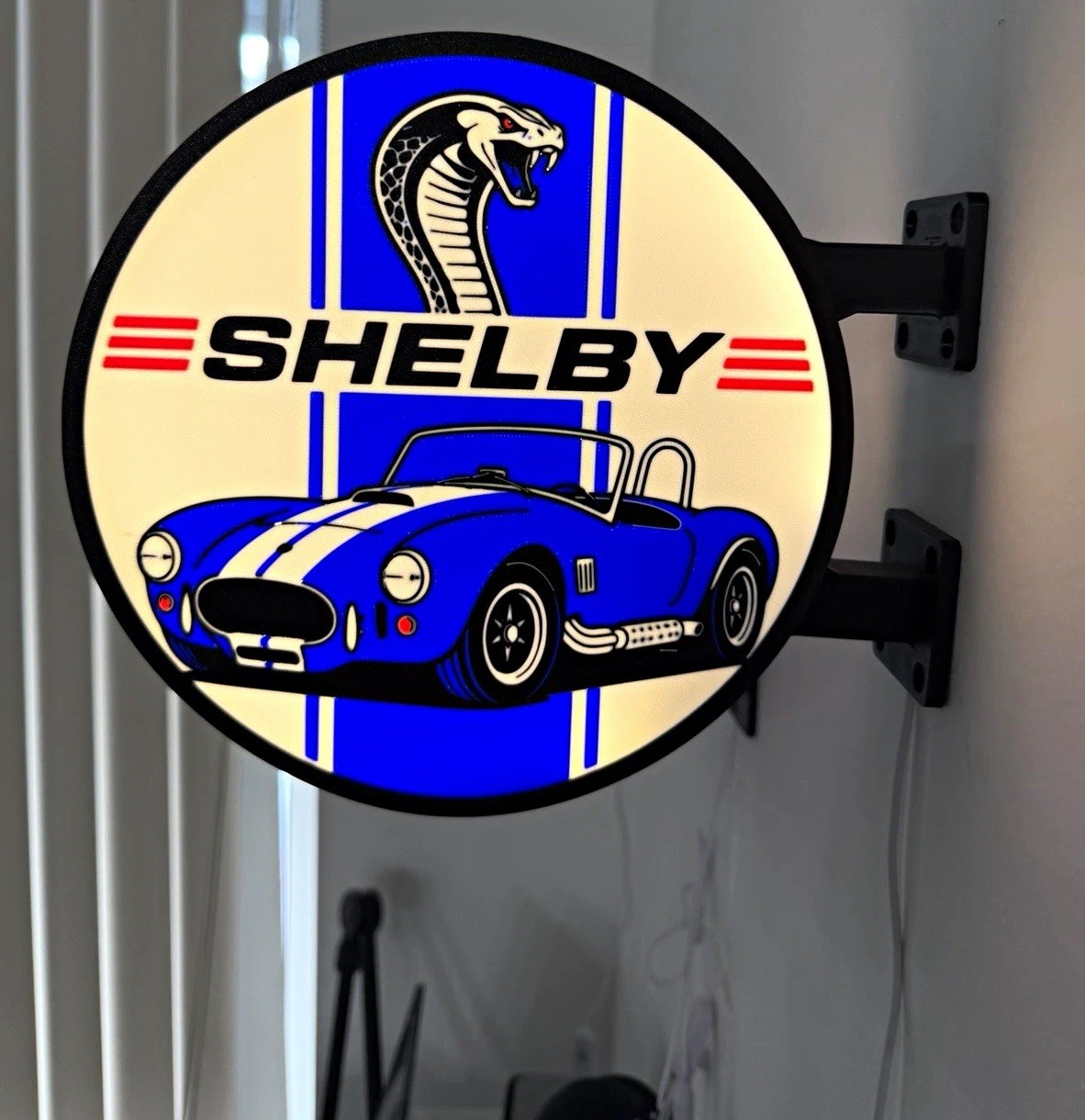 Shelby Cobra Light-Up Wall Sign – Vintage Style – Ideal for Garage / Man Cave Shelby Cobra Light-Up Wall Sign – Vintage Style – Ideal for Garage / Man Cave