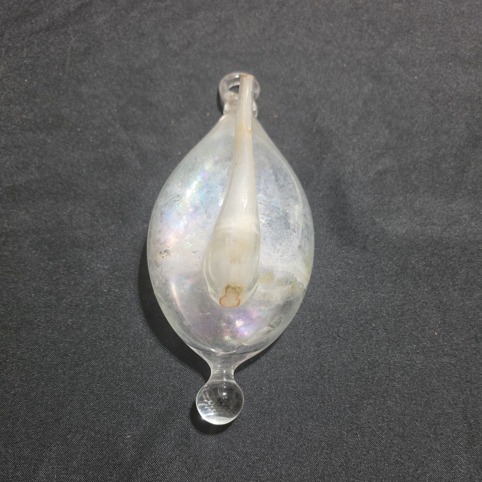 Vintage Hand Blown Water Barometer Weather Storm Glass Thunder Bottle 9in