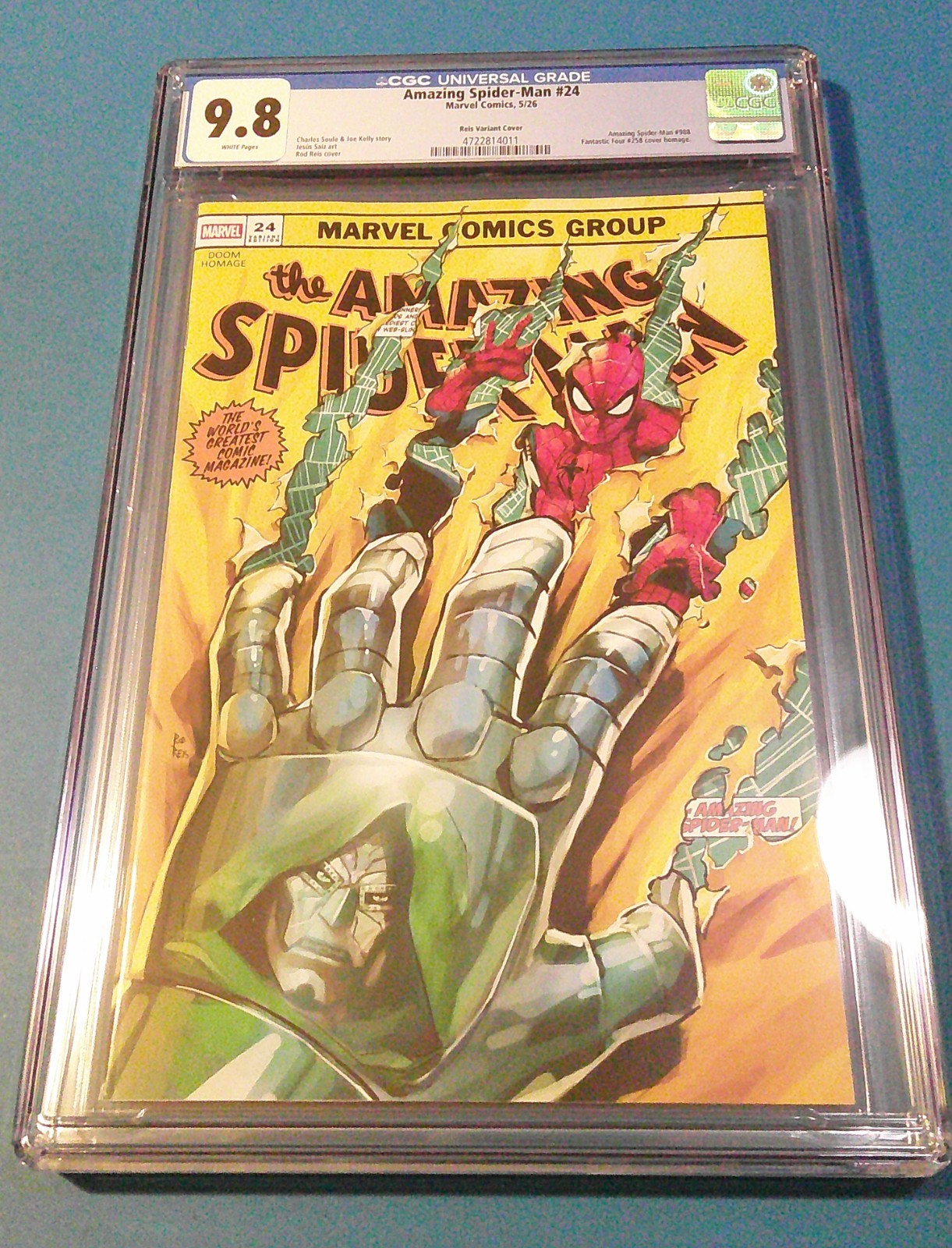 Amazing Spider-man #24 Reis Doom Homage variant CGC 9.8 NM/M Gorgeous Gem Wow