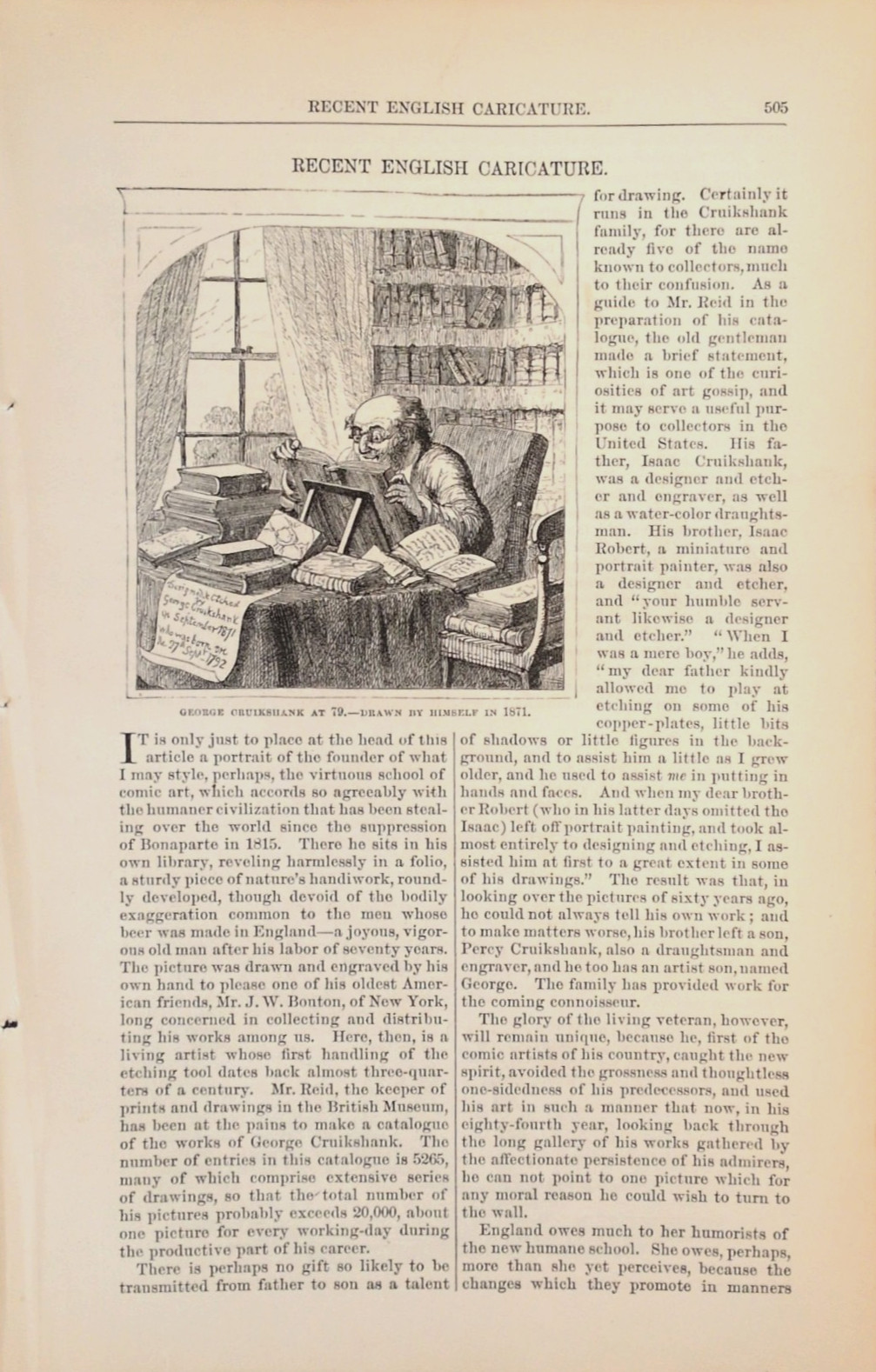 1875 Magazine English Caricature-Comic Art Article Illustrated Victorian