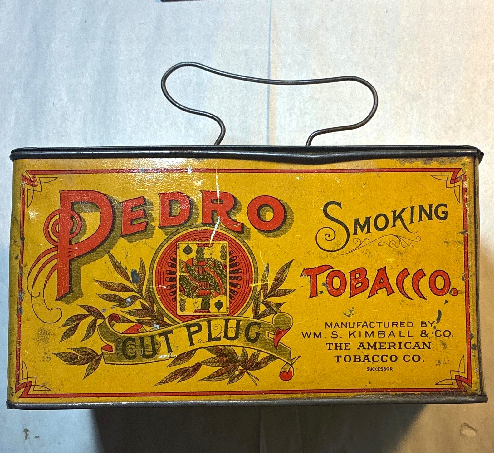 Antique Pedro Cut Plug Smoking Tobacco lunch box tin
