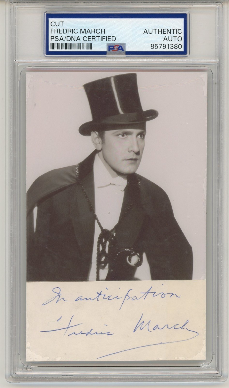 Fredric March ~ Signed Autographed Dr. Jekyll and Mr. Hyde ~ PSA DNA Encased Fredric March ~ Signed Autographed Dr. Jekyll and Mr. Hyde ~ PSA DNA Encased