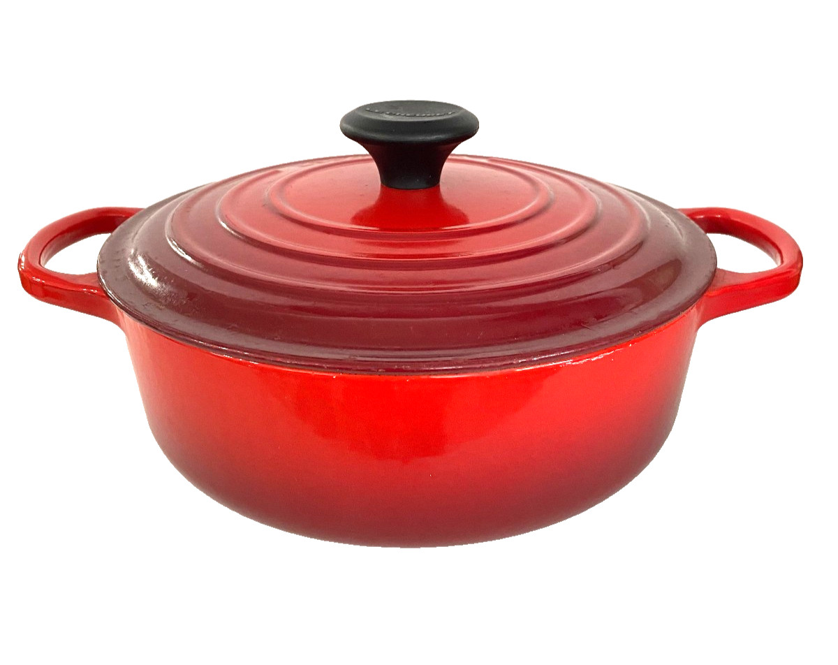 # 24 Le Creuset Red Cast Iron Pot 3 1/2 Qt  France enameled cast iron 3,1 Lt