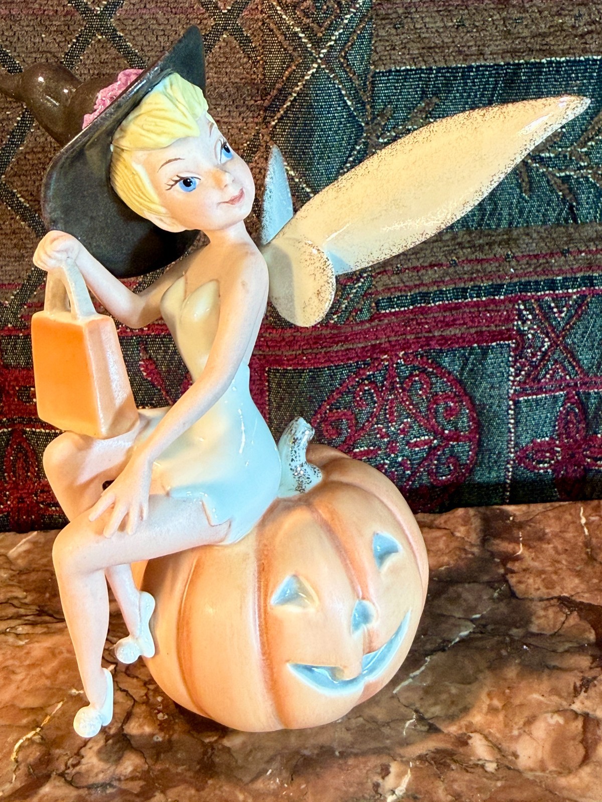 TINK'S HALLOWEEN TREATS Disney Tinkerbell Figure BY LENOX PORCELAIN Superb