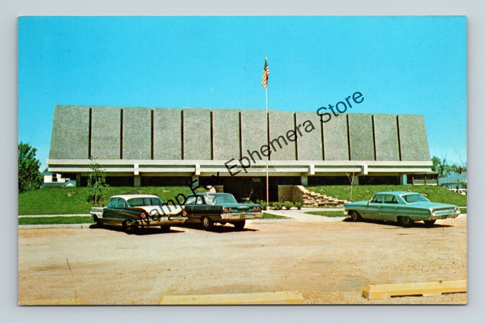 Postcard Clinton County City Law Enforcement Center Completed 1970 Civil Defense