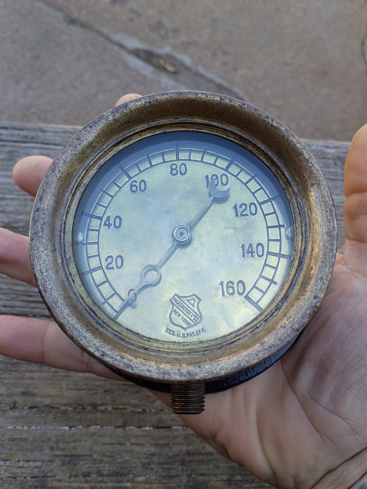 Vintage Ashcroft Mfg. Co. Steampunk Pressure Gauge Brass Vintage Ashcroft Mfg. Co. Steampunk Pressure Gauge Brass