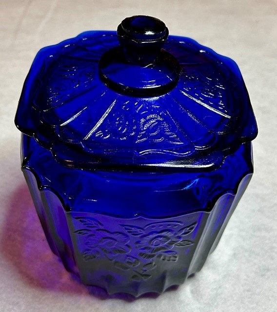 VINTAGE ANCHOR HOCKING MAYFAIR OPEN COBALT BLUE 5\