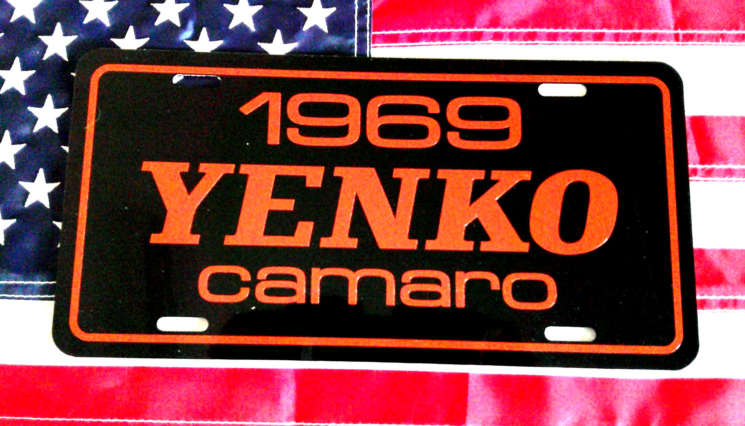 1969 Chevrolet Yenko Camaro  license plate tag \'69 Chevy 427 Super Car - Orange