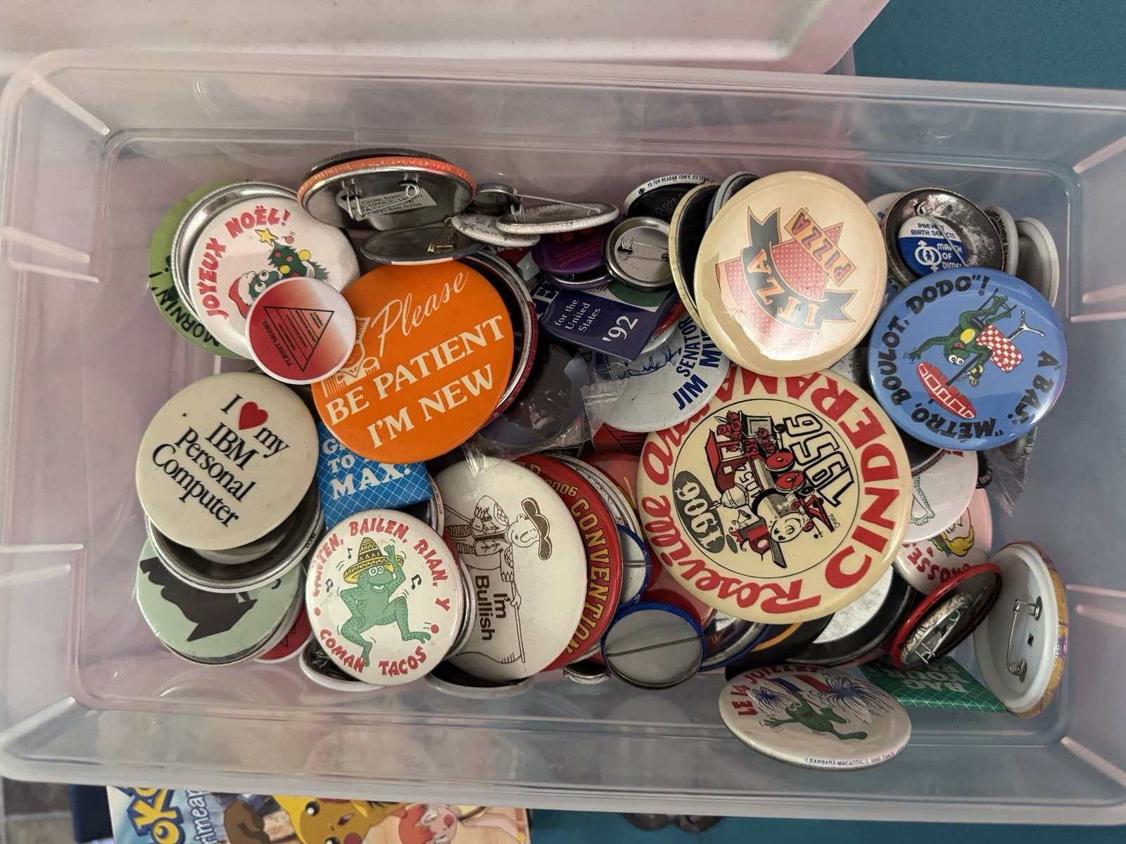 Huge Vintage Pinback Button Lot 1960s-1990s Political Advertising