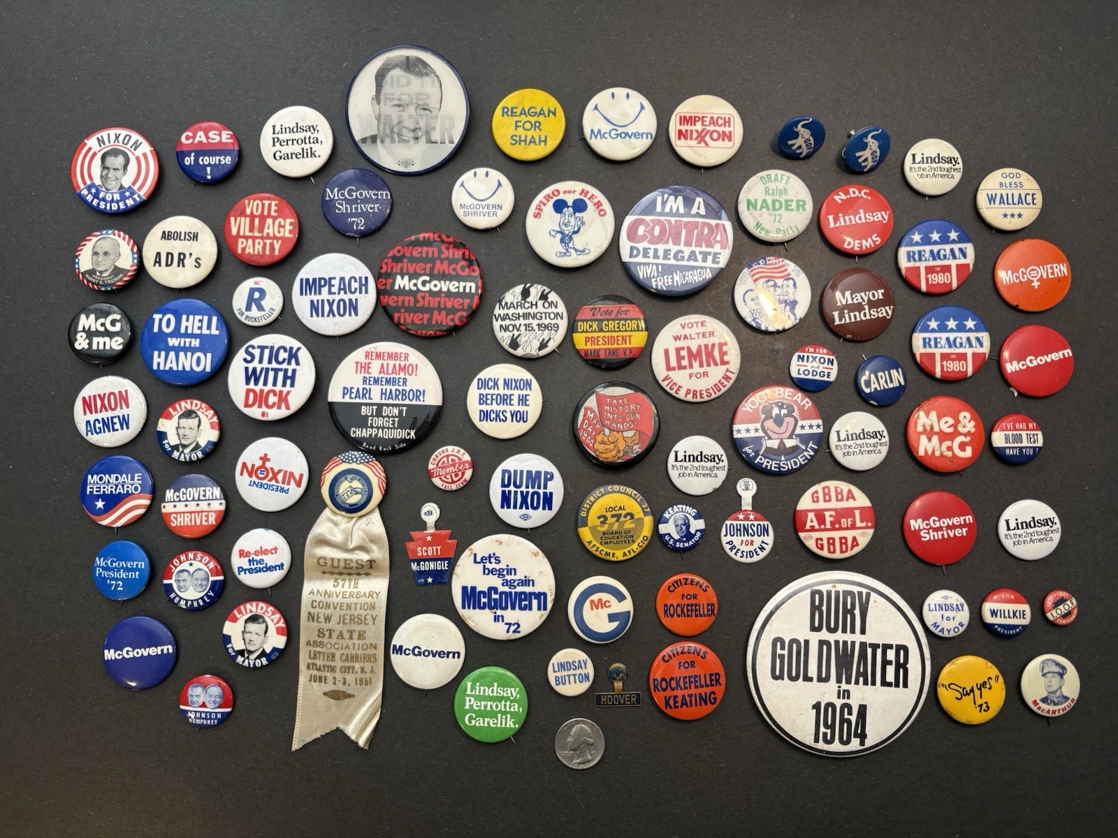 Huge Lot Of Political Pin Back Buttons And More 