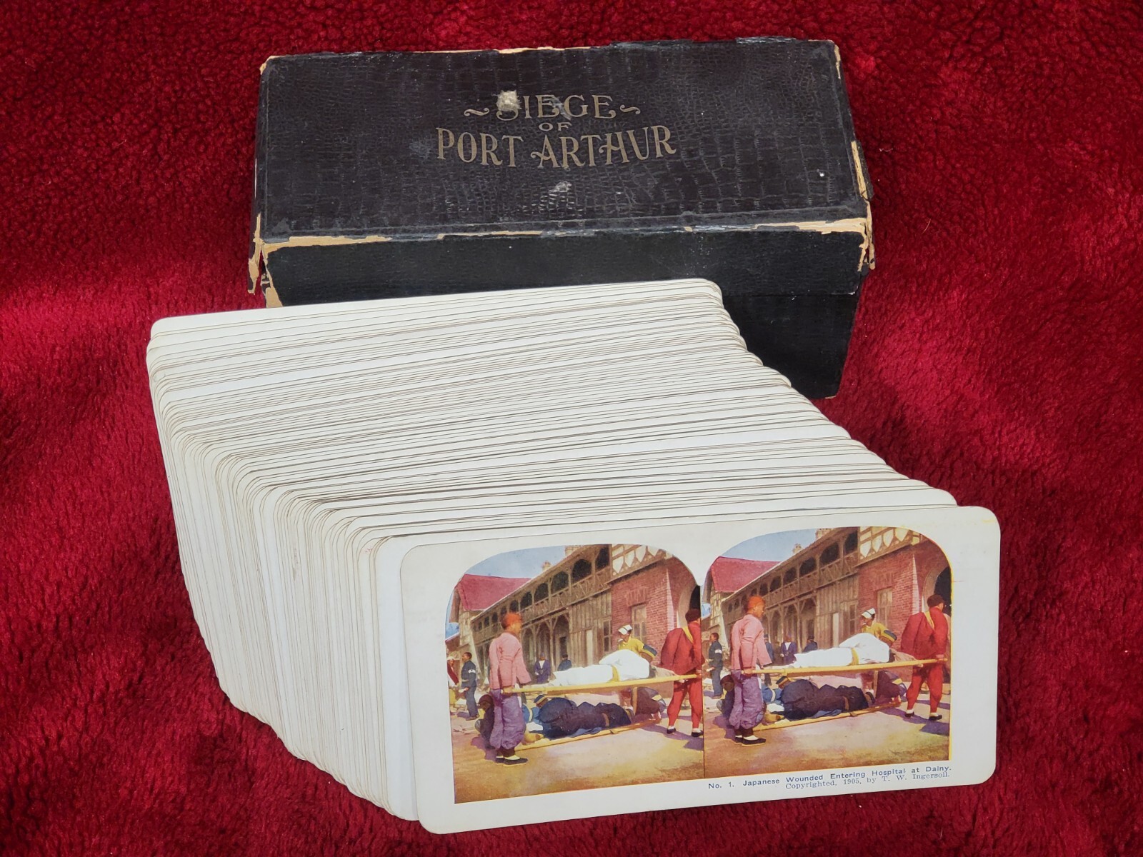 1905 Siege Of Port Arthur Russo-Japanese War 100 Stereoviews in original box