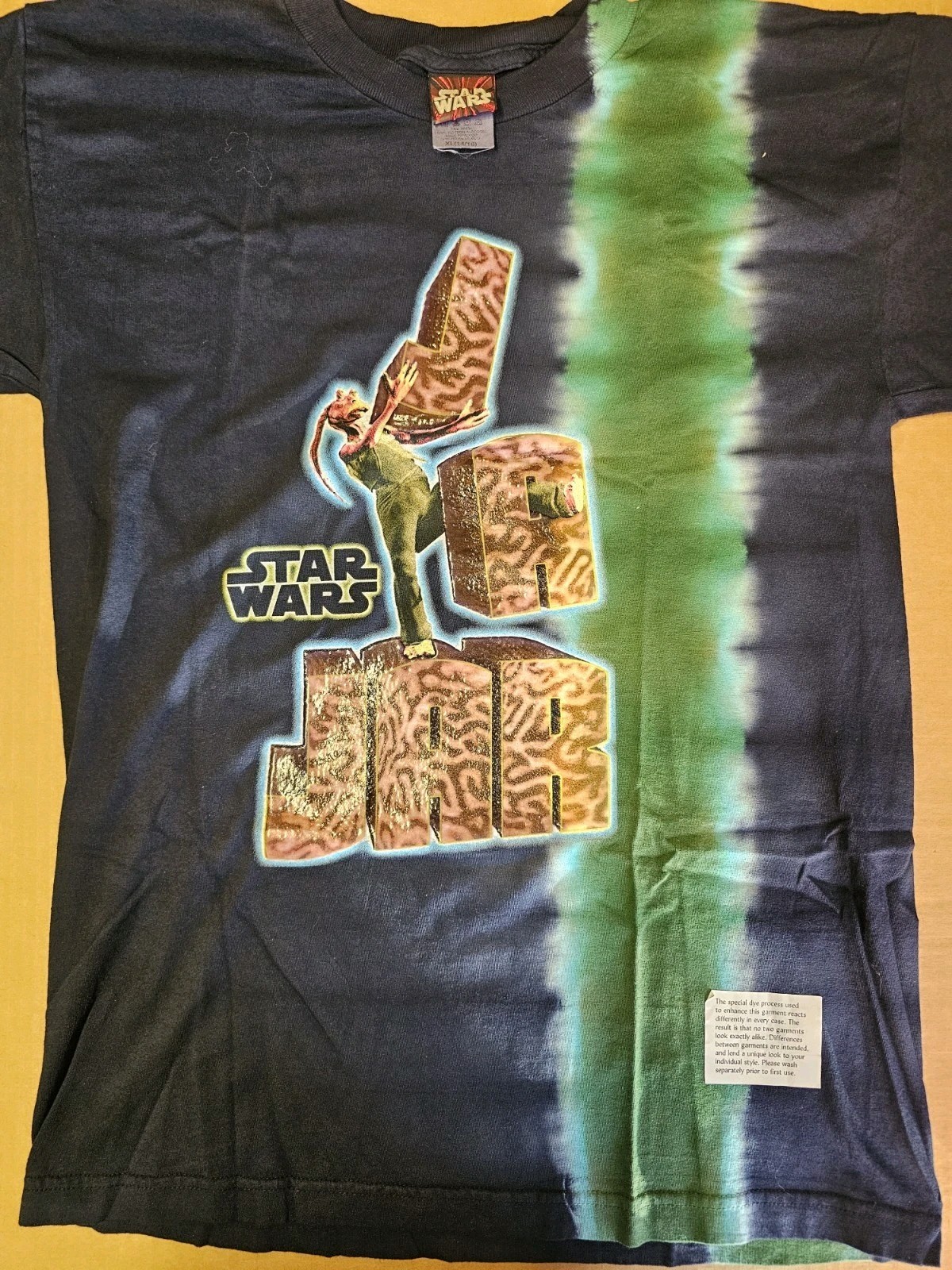 Vintage XL Star Wars Ep 1 Phantom Menace Jar Jar Binks Shirt Puff Print