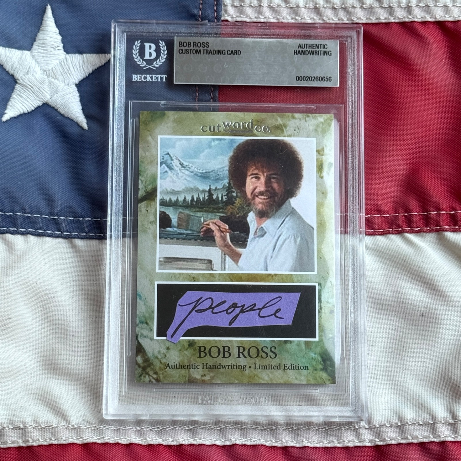 Bob Ross Handwritten Word Cut from Autograph Letter Signed Beckett BAS