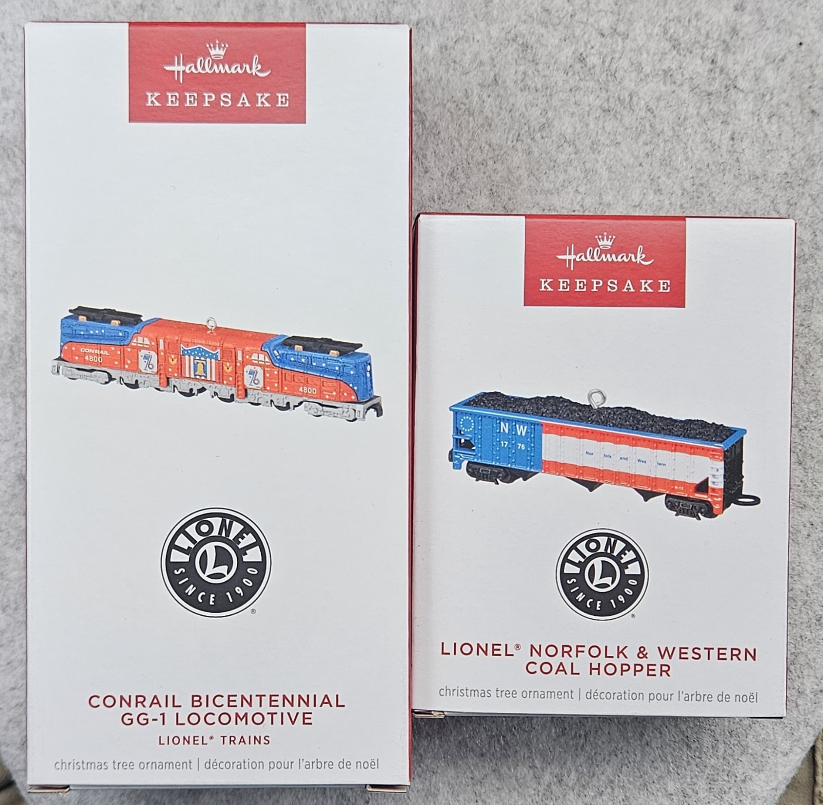 2026 Hallmark Keepsake Lionel Train Ornaments - Bicentennial GG & Coal Hopper 2026 Hallmark Keepsake Lionel Train Ornaments - Bicentennial GG & Coal Hopper