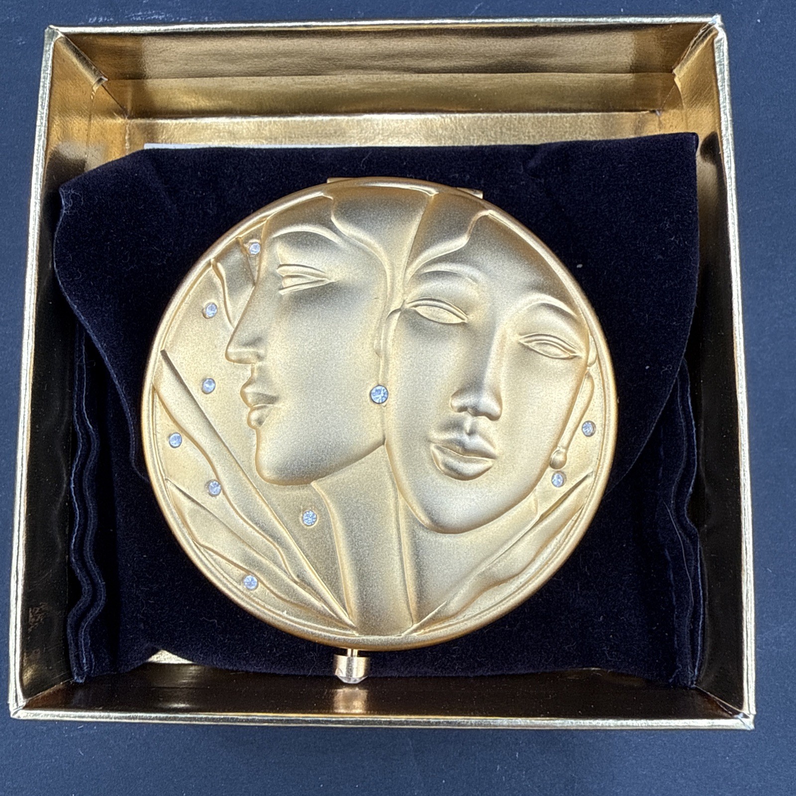 Estee Lauder Zodiac Sign Gemini Gold Twins Powder Compact Crystals Lucidity NIB