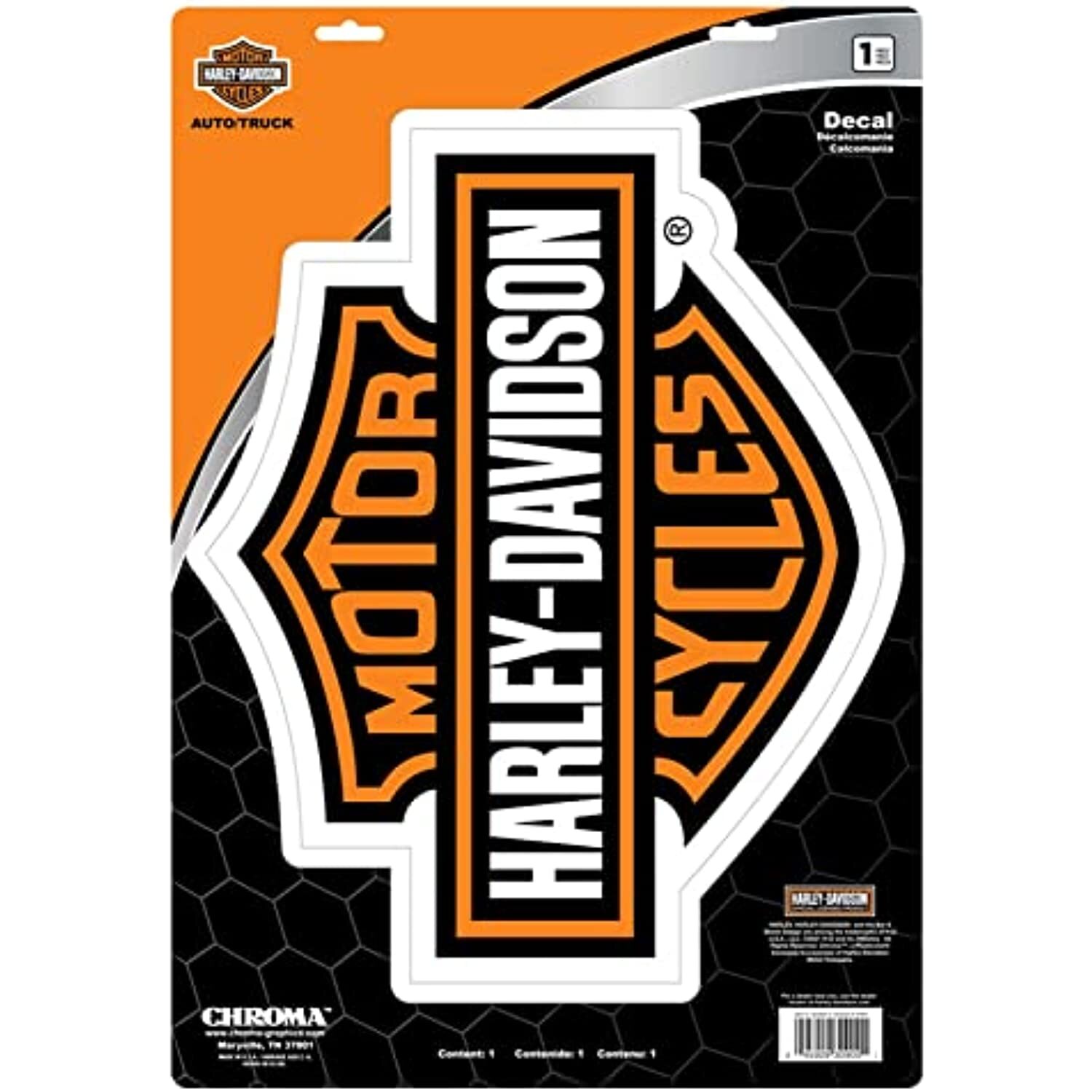 Harley-Davidson Orange Bar & Shield Large Decal 11.5