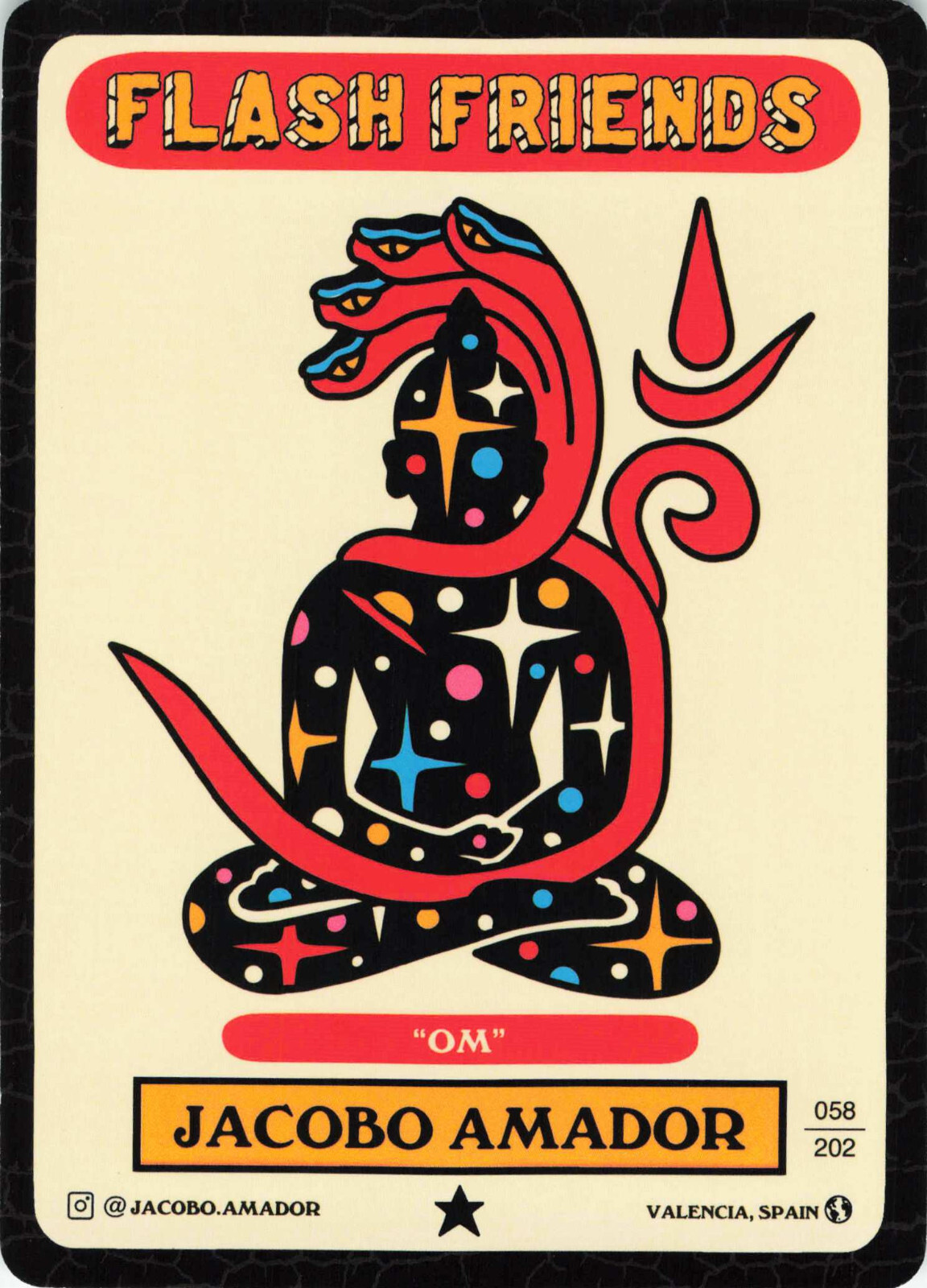 Jacobo Amador Om Tattoo Crocodile Jacksons Flash Friends Card Valencia Spain