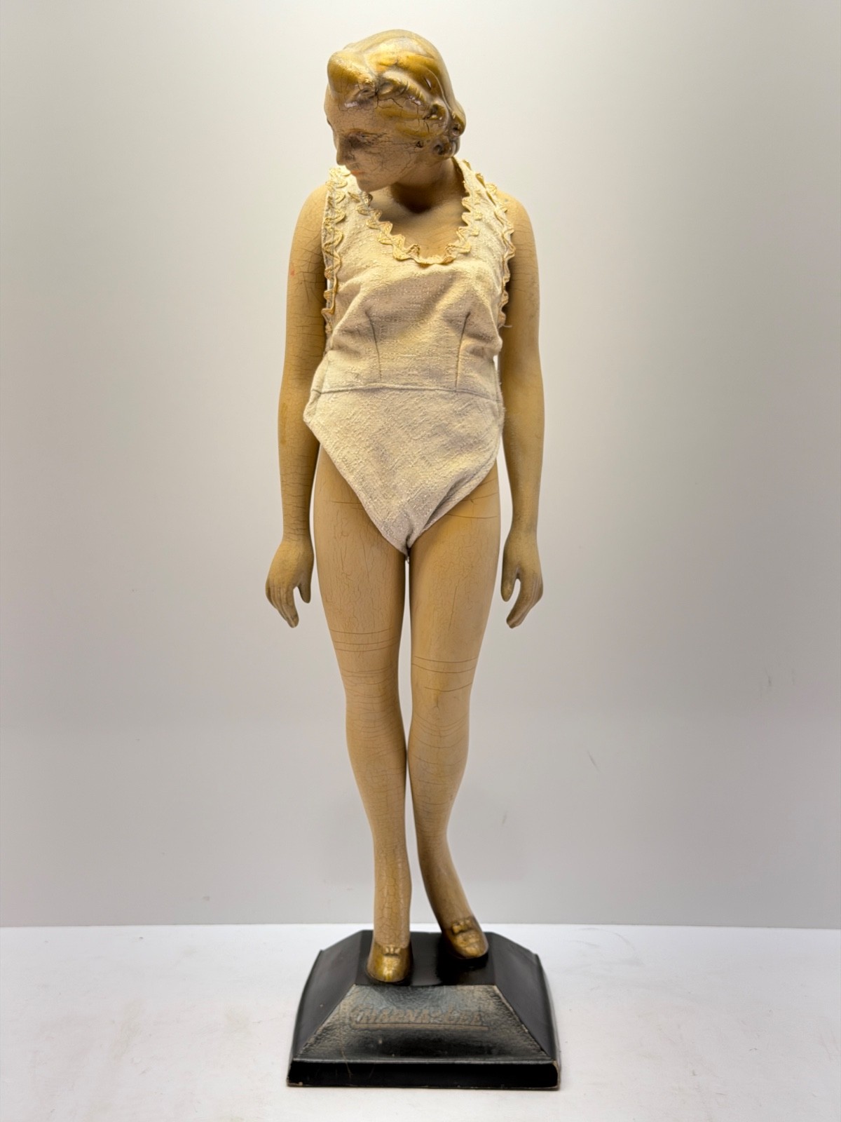 ATQ 1930S STORE COUNTER DISPLAY Risque LINGERIE MANNEQUIN FIGURE Charna-Lee 23