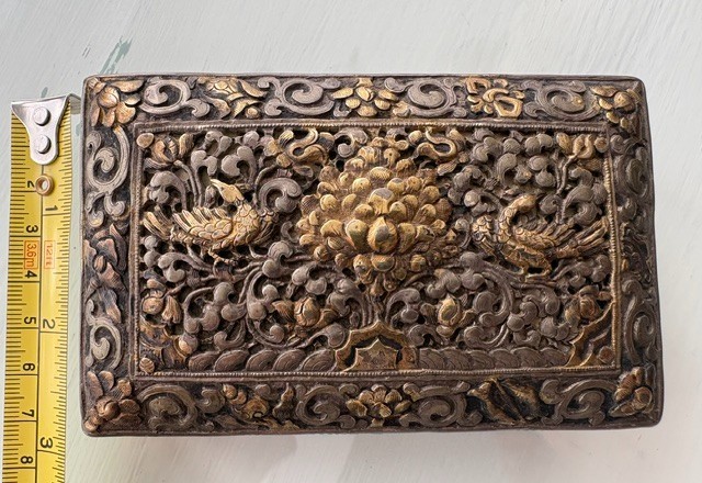 Antique Himalayan Parcel-gilt Betel Nut Box- Large Size