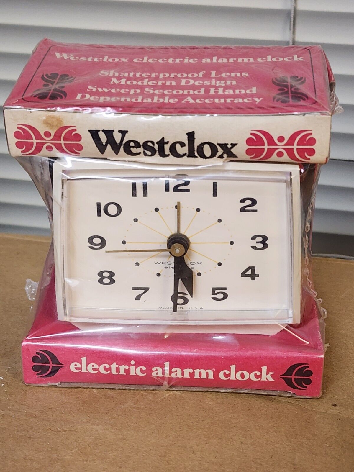 New Vintage Mid Century WestClox Alarm Clock Electric Stand Coin Bank USA Retro