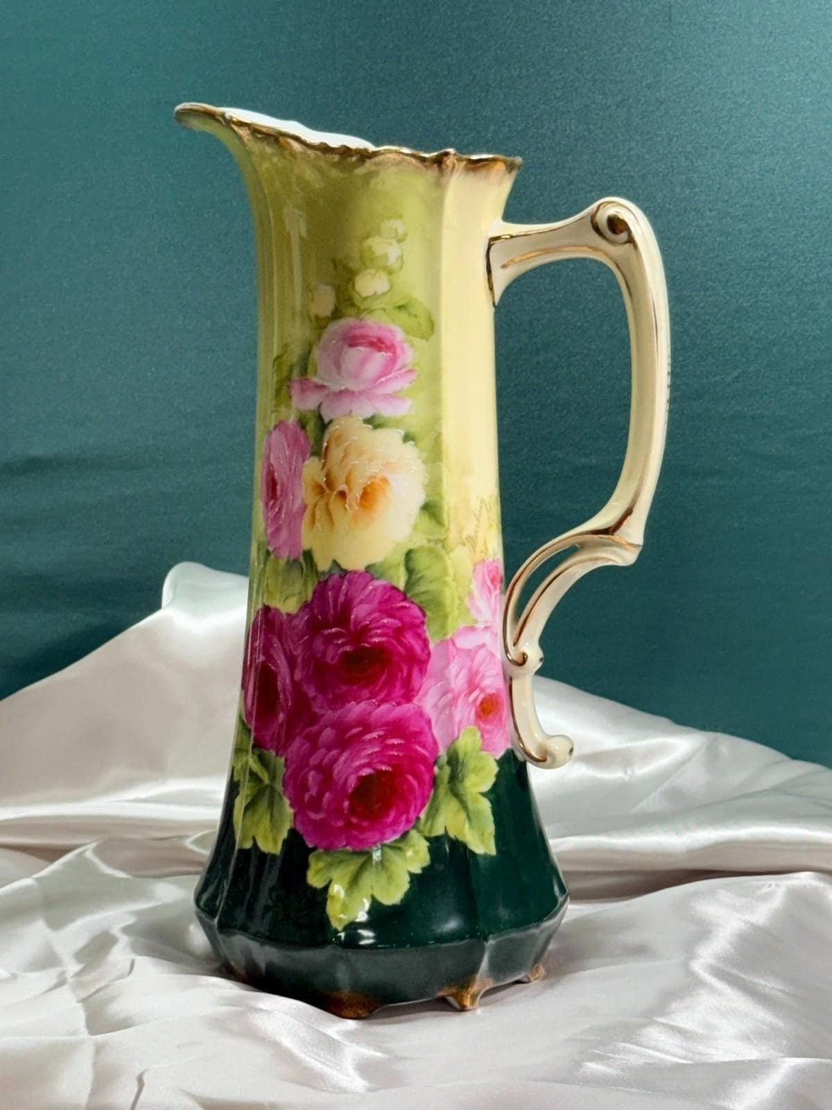 Antique bavarian porcelain tankard pitcher Antique bavarian porcelain tankard pitcher