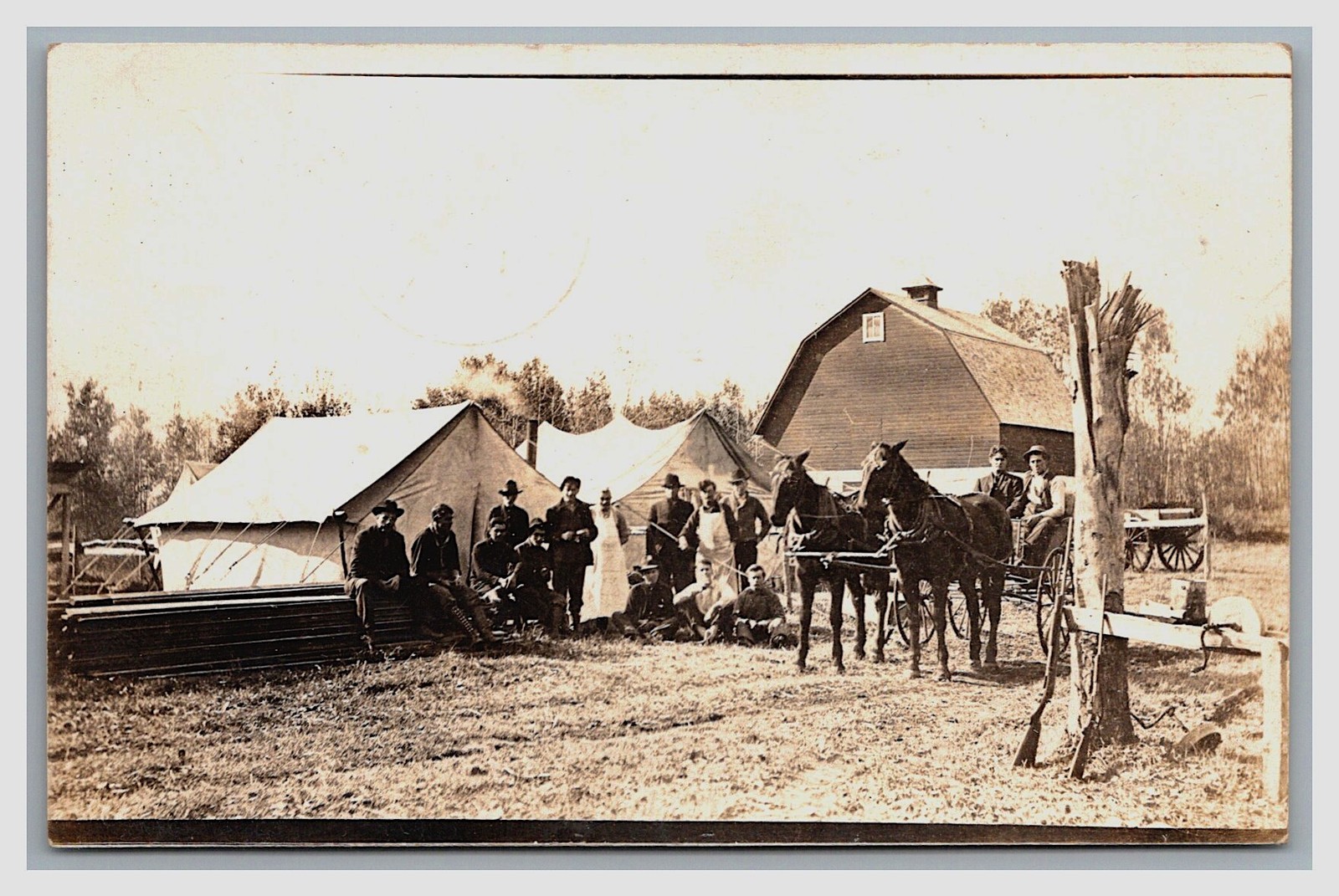 RPPC ~ Shotguns & Rifle at Saw mill Logging camp PM Beardsley Minnesota