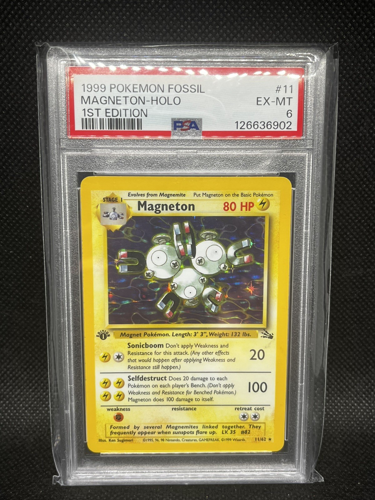 1999 Pokemon Fossil #11 Magneton Holo 1st Edition PSA 6 1999 Pokemon Fossil #11 Magneton Holo 1st Edition PSA 6