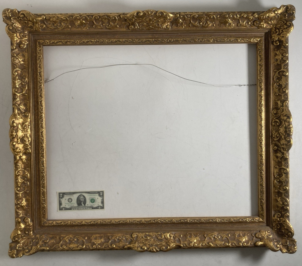 Vintage Original Oil Painting Frame Gold Wood Ornate 23 1/4 X 28 1/4