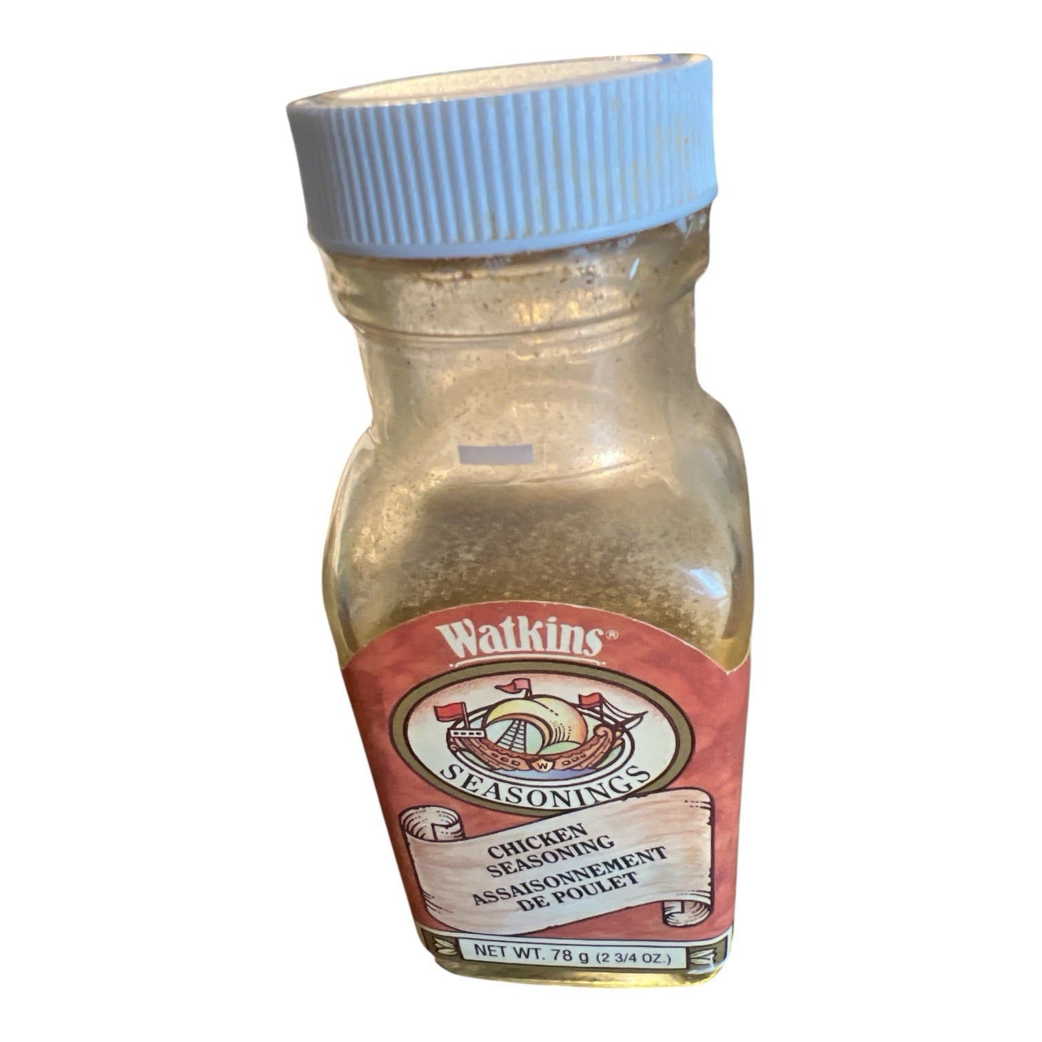 RARE VINTAGE WATKINS CHICKEN SEASONING 2 3/4 oz SHIP GRAPHICS 1970-1990s glass RARE VINTAGE WATKINS CHICKEN SEASONING 2 3/4 oz SHIP GRAPHICS 1970-1990s glass