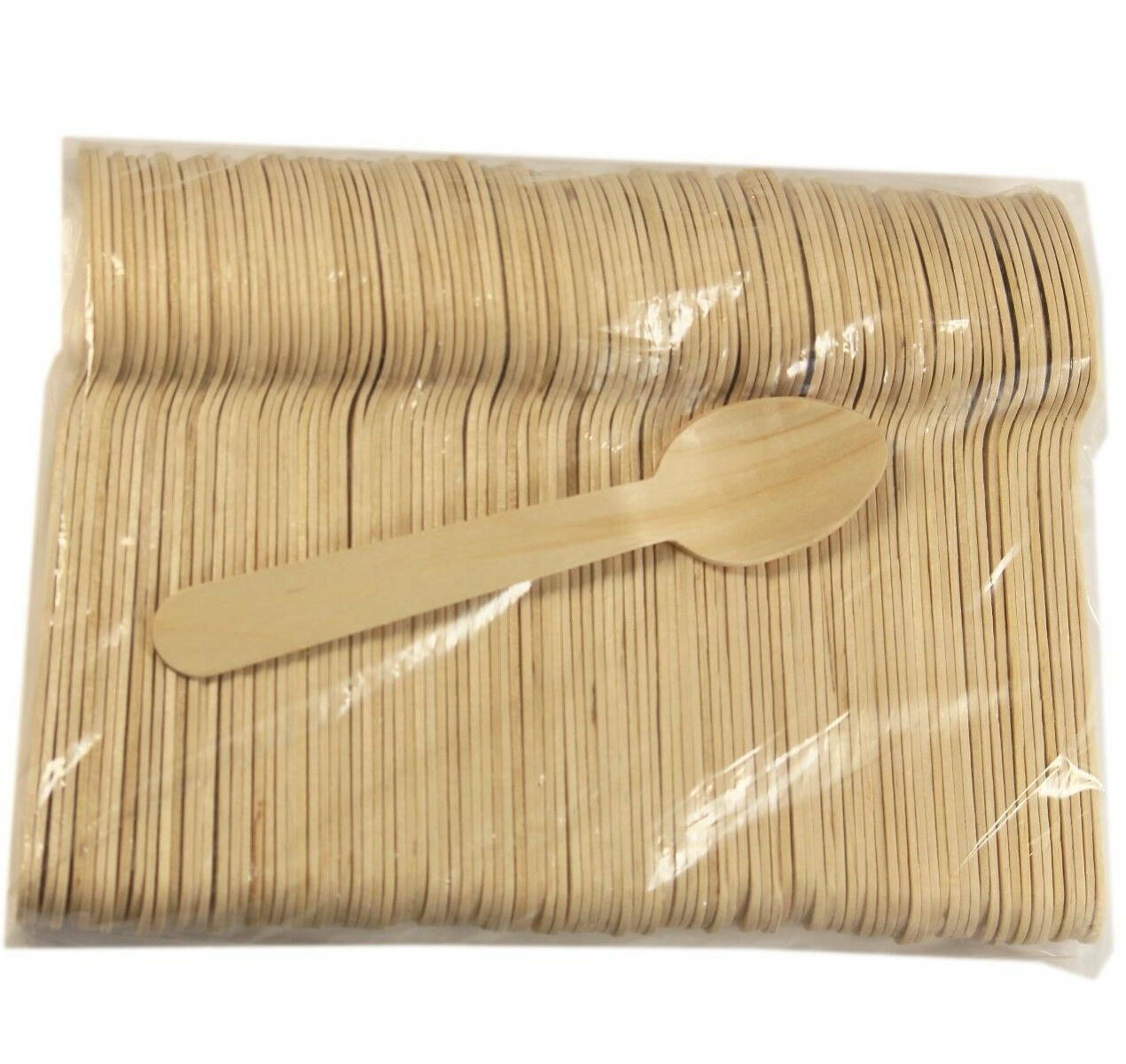 100-Pcs Lot Disposable Wooden Spoon Taster Spoons Ice Cream Tasting Sample Spoon