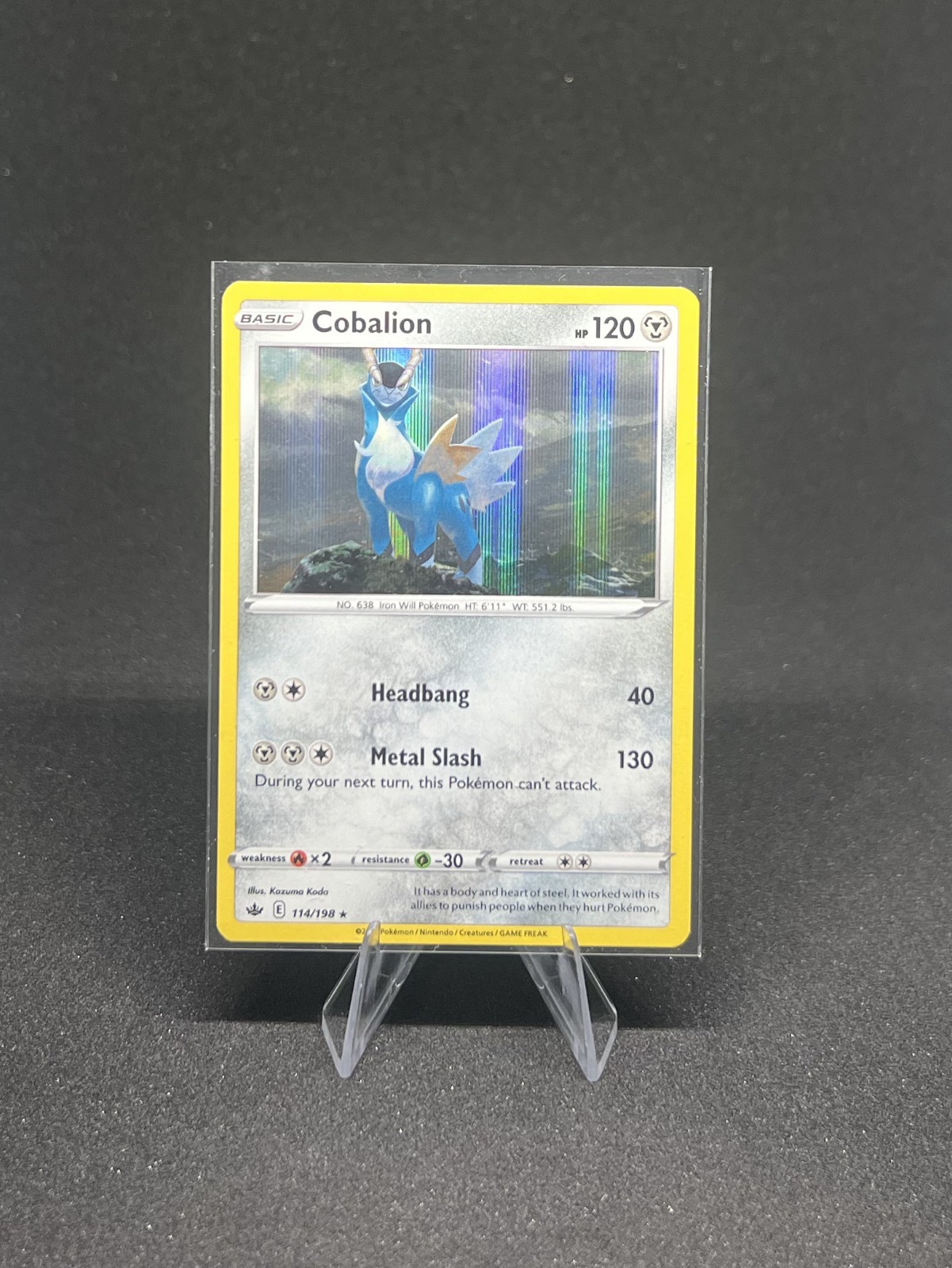 Pokémon - Cobalion 114/198 Rare Holo Chilling Reign - NM Pokémon - Cobalion 114/198 Rare Holo Chilling Reign - NM