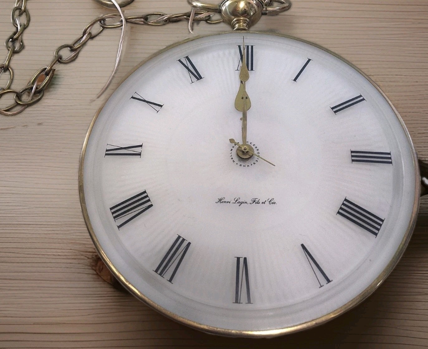 Vtg 1950s Henri Lagin Fils et Cie Pocket Watch Wall Clock Lanshire Electric...