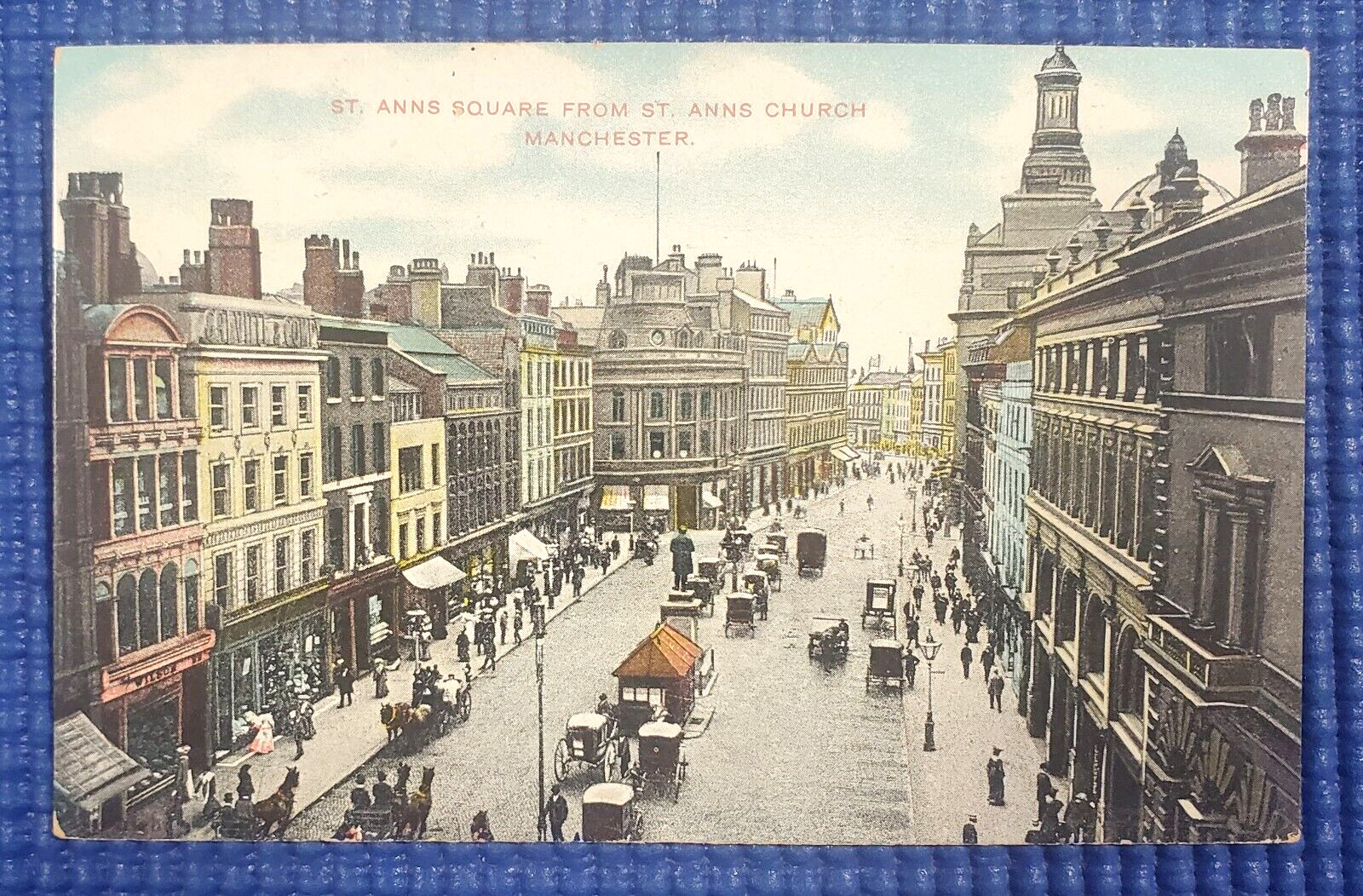 Vtg c1910 St Anns Sq Street View From St Anns Church Manchester England Postcard Vtg c1910 St Anns Sq Street View From St Anns Church Manchester England Postcard