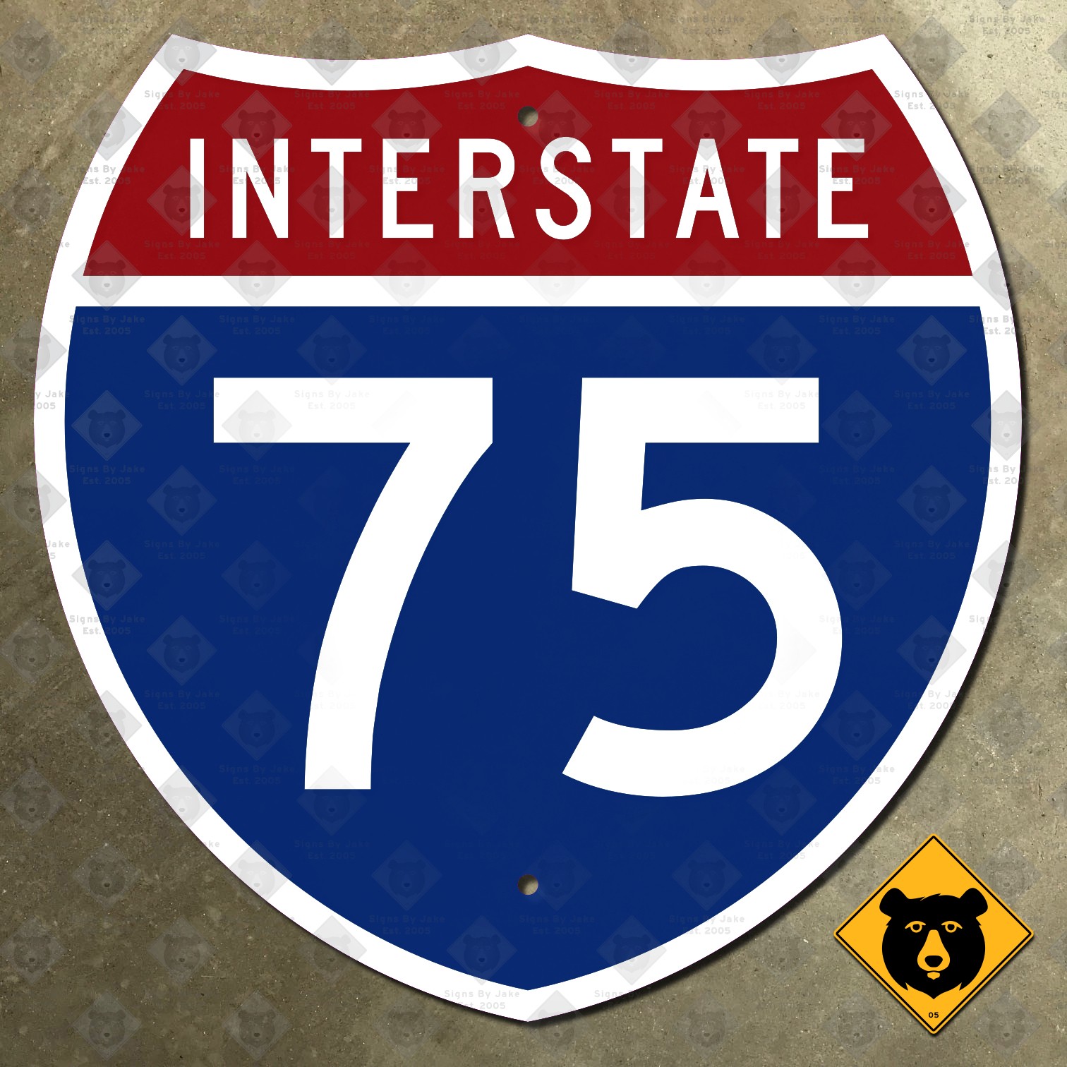 Interstate 75 highway road sign Atlanta Cincinnati Toledo Detroit 18x18