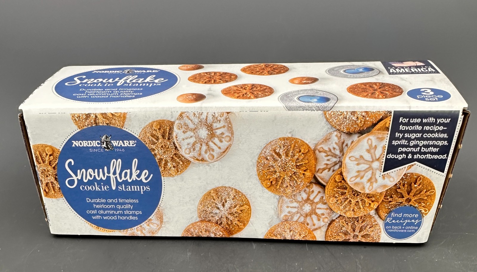 Set of 3: Nordic Ware Holiday Winter Snowflake Cookie Stamps, Christmas - New Set of 3: Nordic Ware Holiday Winter Snowflake Cookie Stamps, Christmas - New