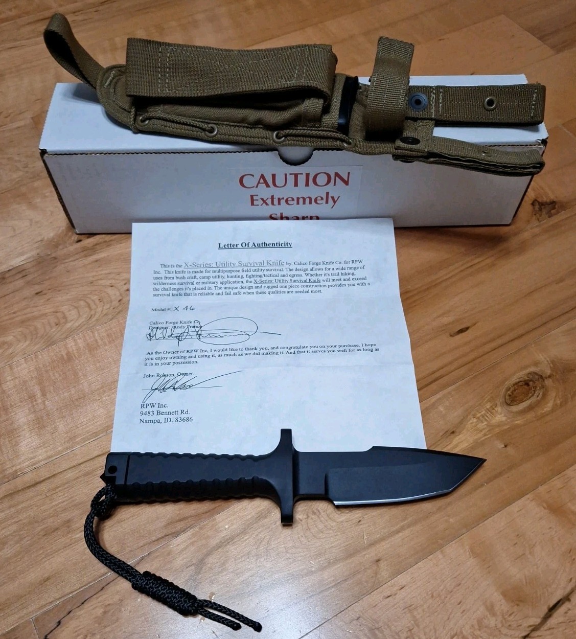 ROBSON RPW X46 SURVIVAL, TACTICAL KNIFE ANDY FRANCO DESIGN LOA, EXC COND ROBSON RPW X46 SURVIVAL, TACTICAL KNIFE ANDY FRANCO DESIGN LOA, EXC COND