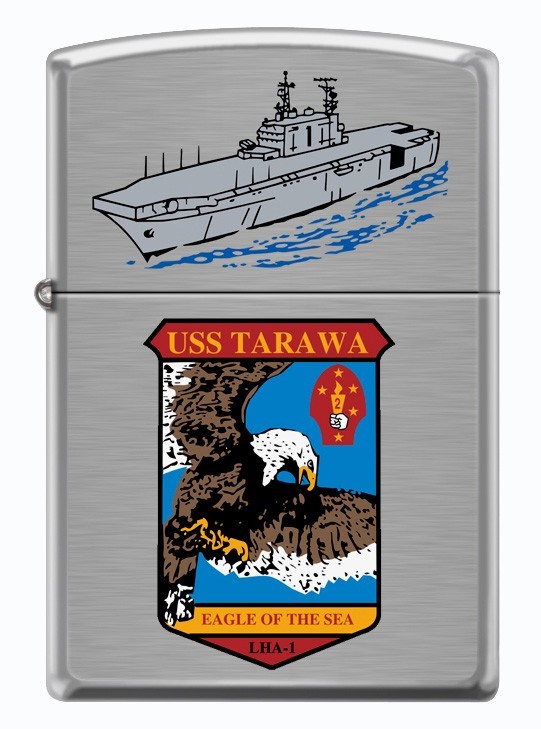USS Tarawa (LHA-1) Zippo MIB Brushed Chrome USS Tarawa (LHA-1) Zippo MIB Brushed Chrome