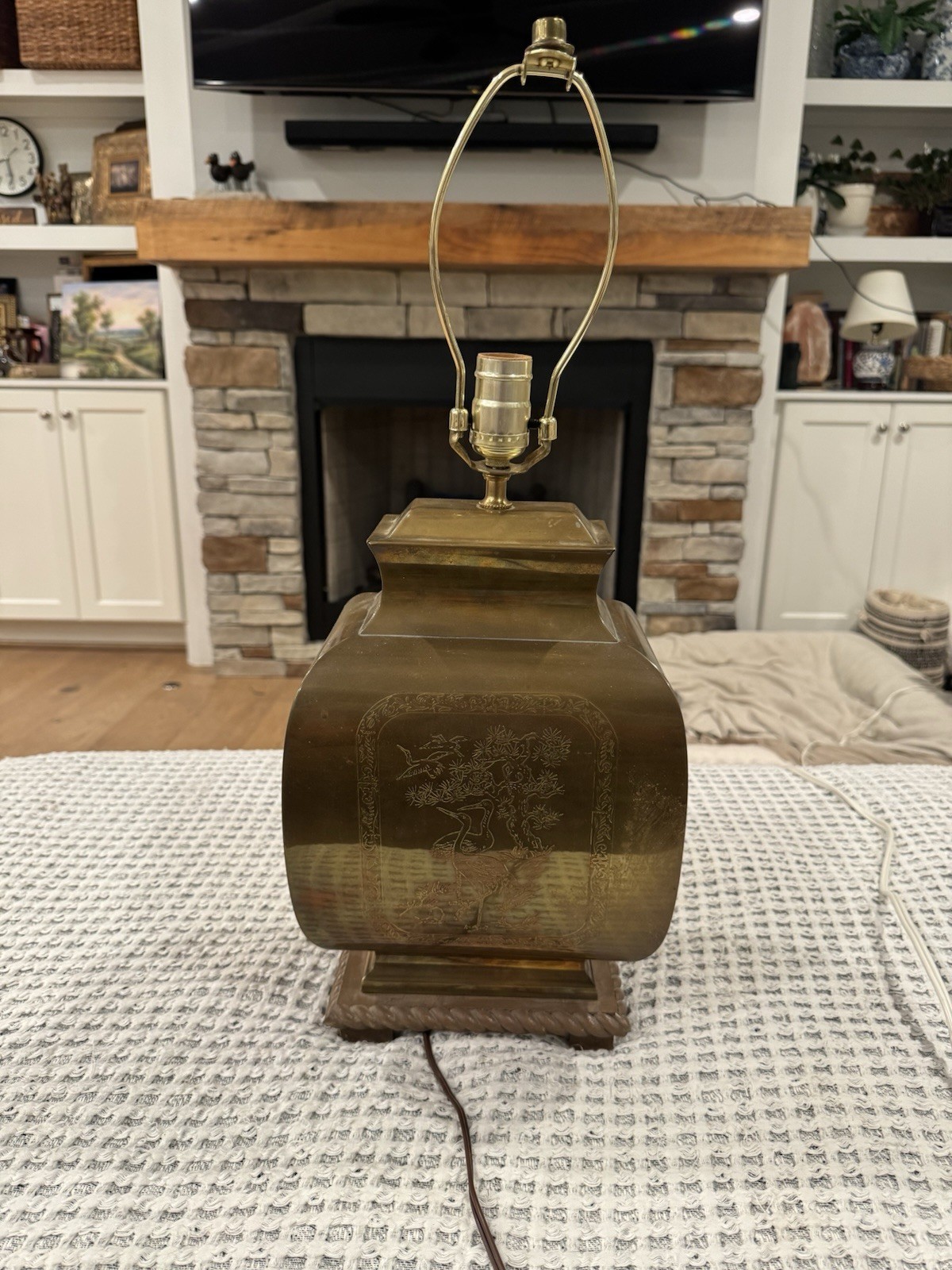 Vintage Chinese Brass Lamp