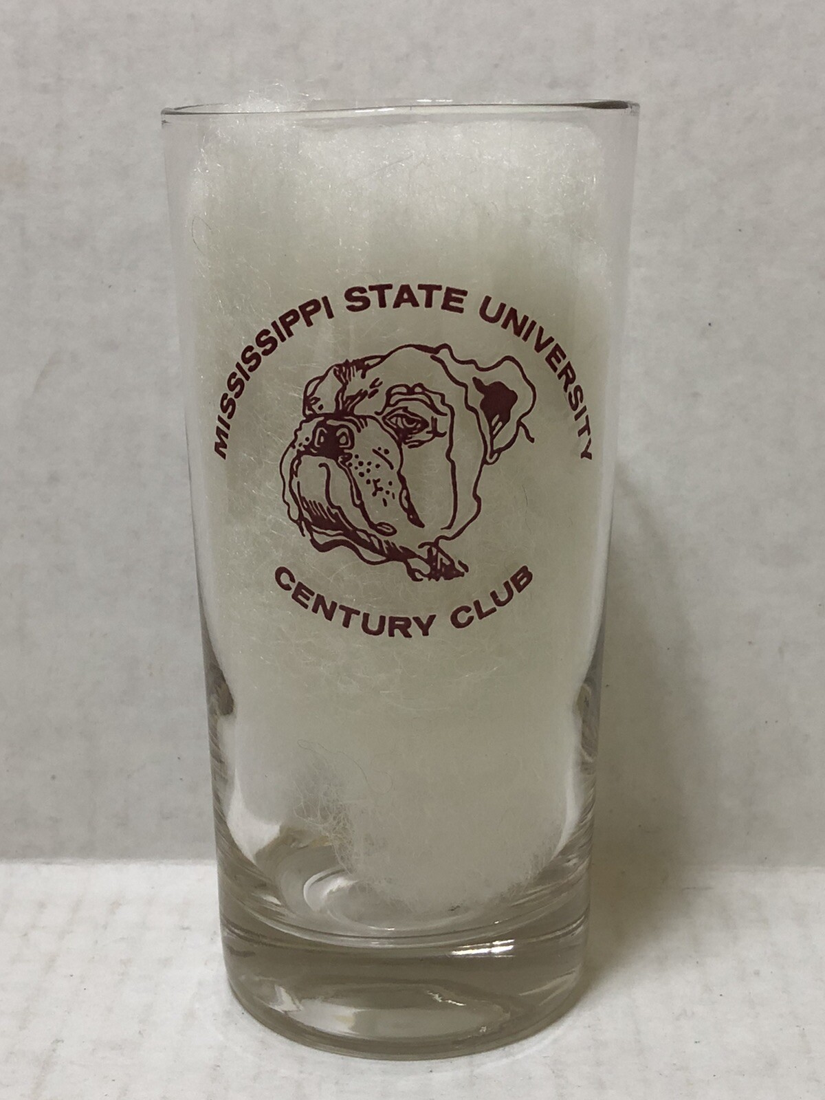 Vintage 1960s Mississippi State University Bulldogs CENTURY CLUB Drinking Glass