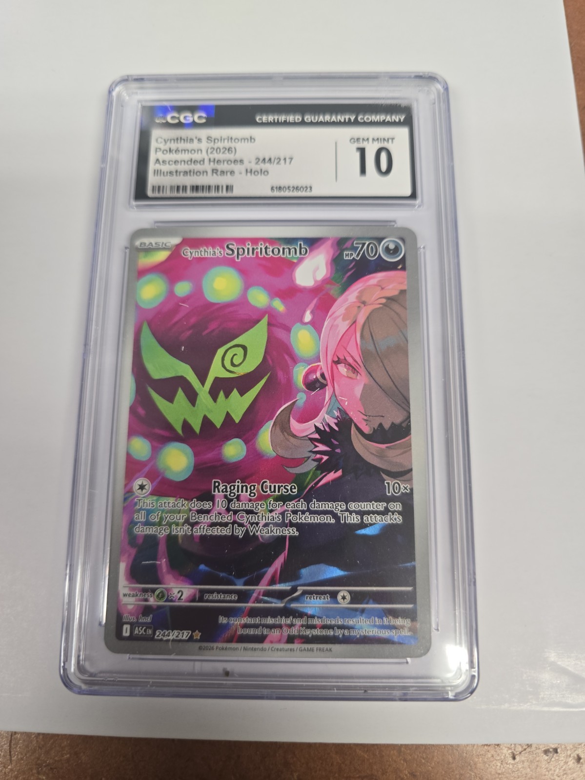 Cynthia\'s Spiritomb Ascended Heroes Pokémon Illustration Rare Holo #244 CGC 10
