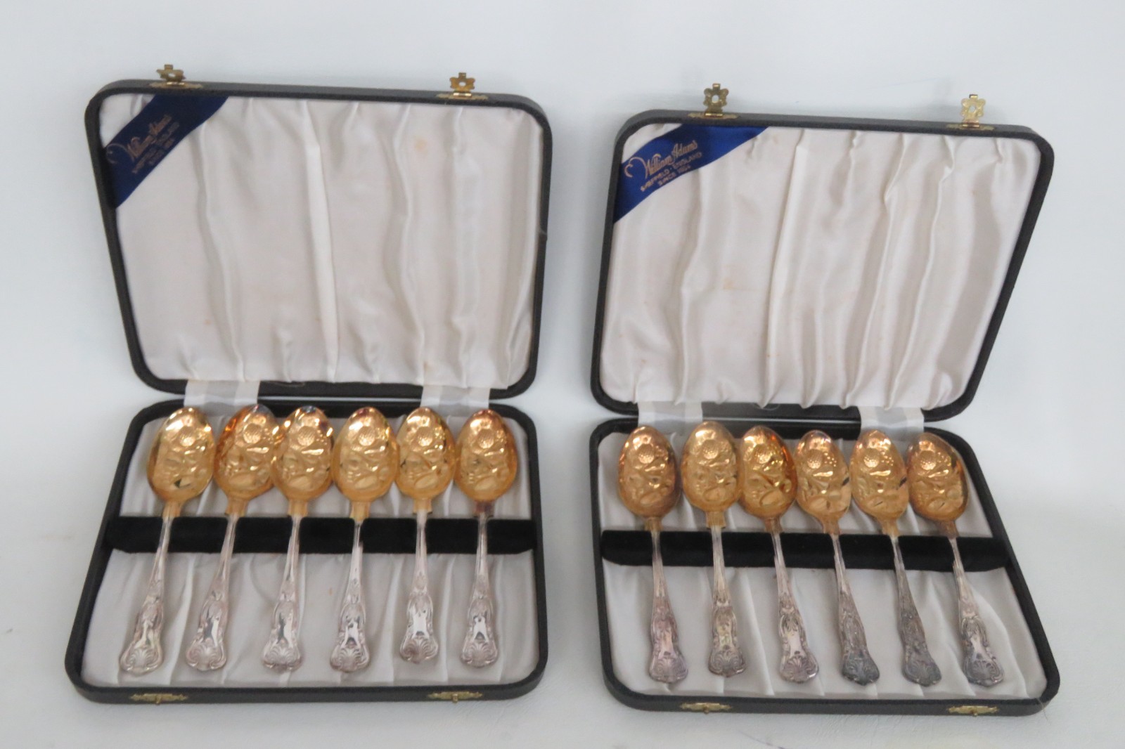 William Adams Sheffield England 12pc Boxed Set Spoons EPNS A1 Silver Plate 4962B