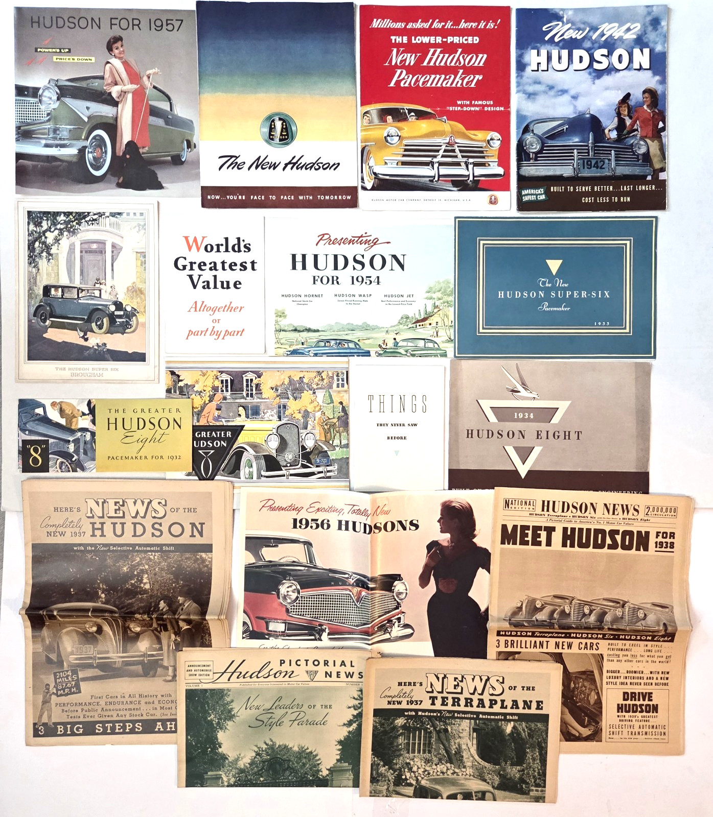 Vintage Hudson Automobile Sales Brochure Literature Lot 1950s Dealer Bundle