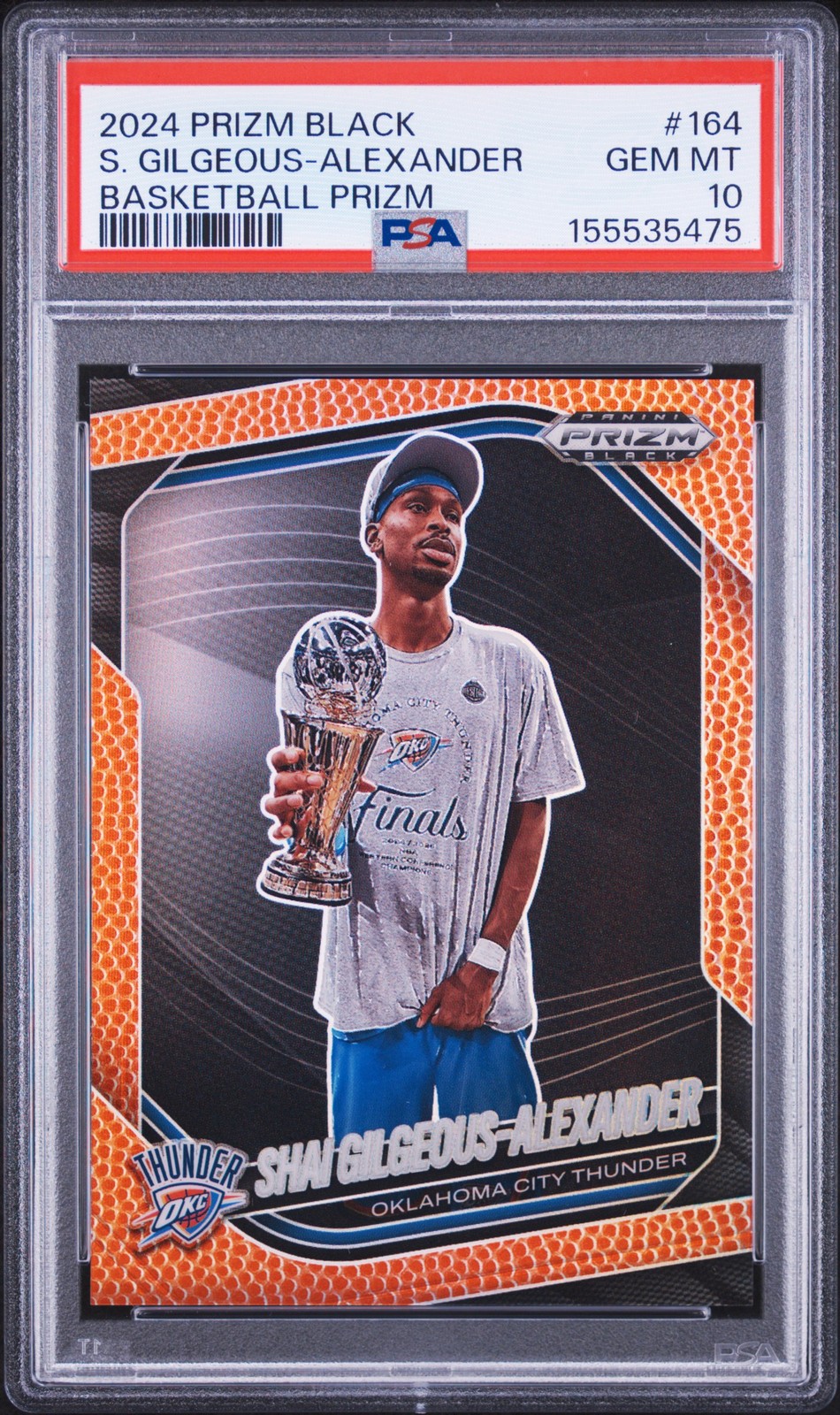 2024 PANINI PRIZM BLACK BASKETBALL PRIZM SHAI GILGEOUS-ALEXANDER 054/225 PSA 10
