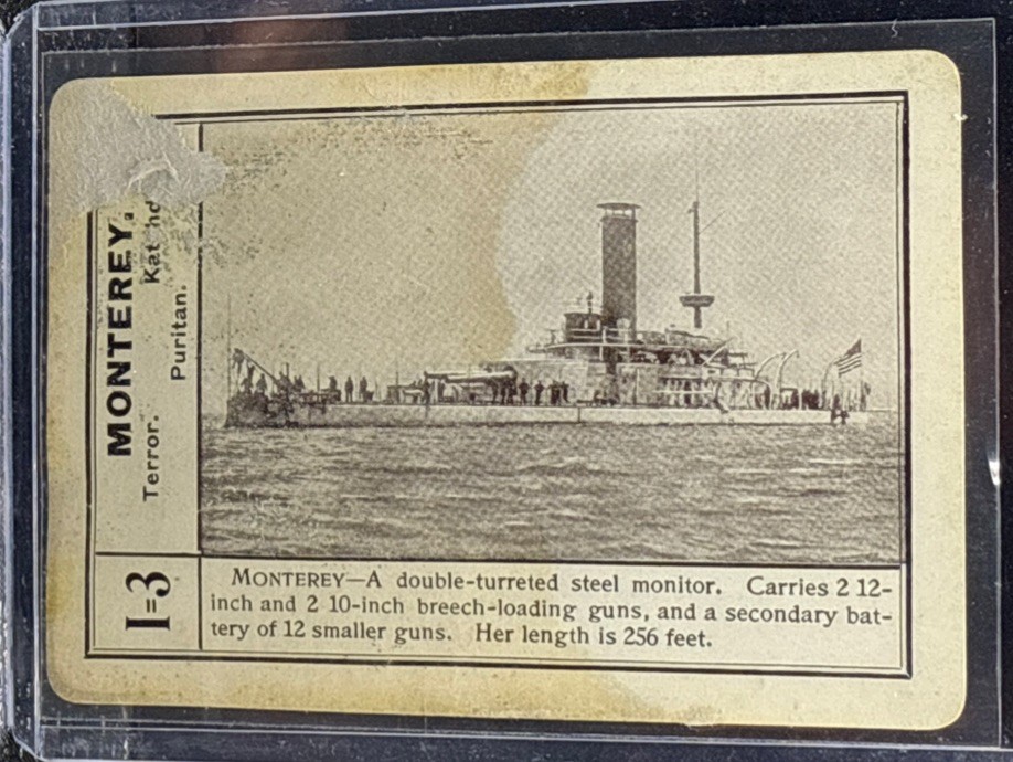 1900 Cincinnati Fireside Game Co White Squadron Navy Battleship Monterey I3